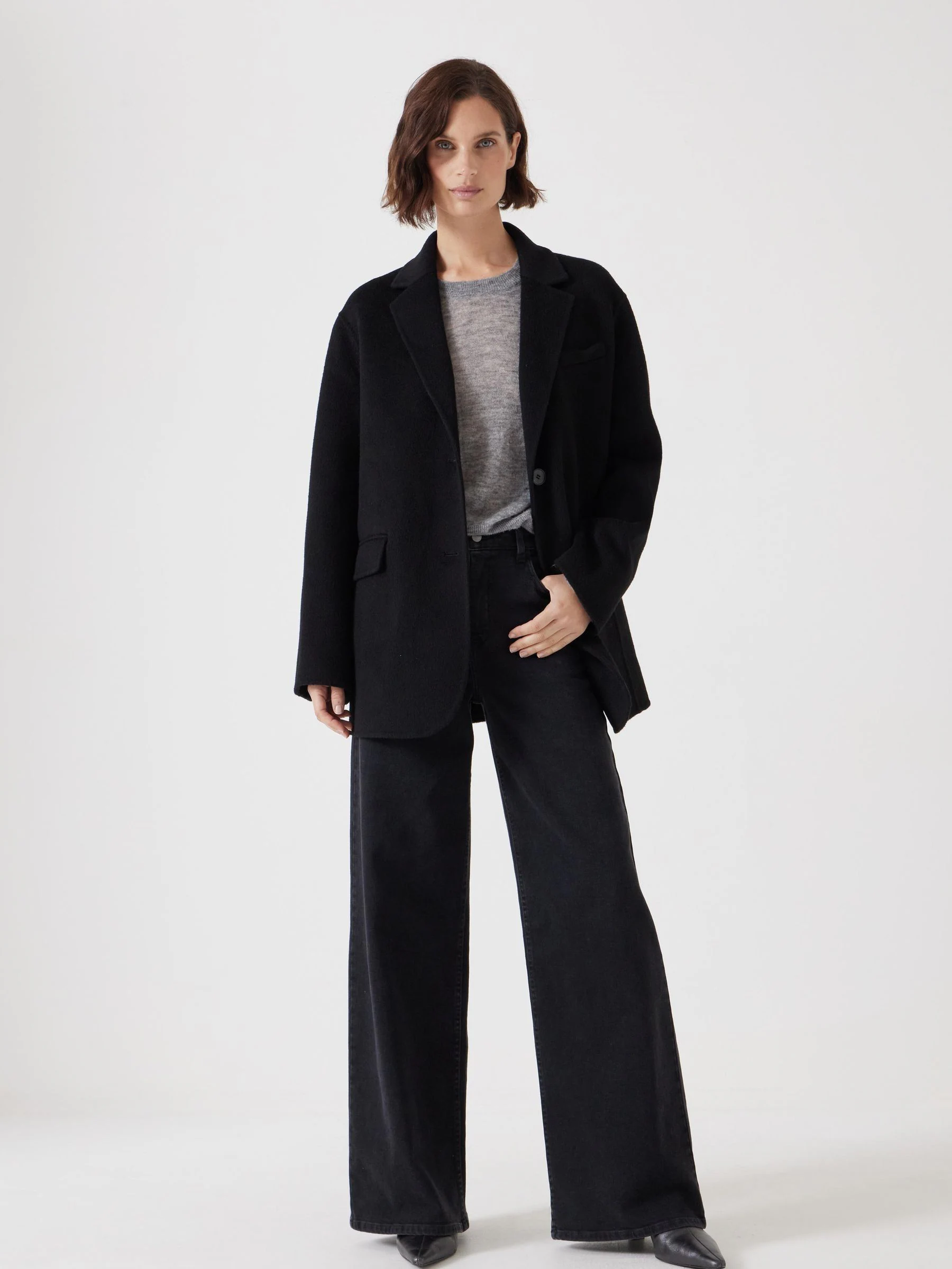 Hush Black Pure Wool Double Faced Blazer