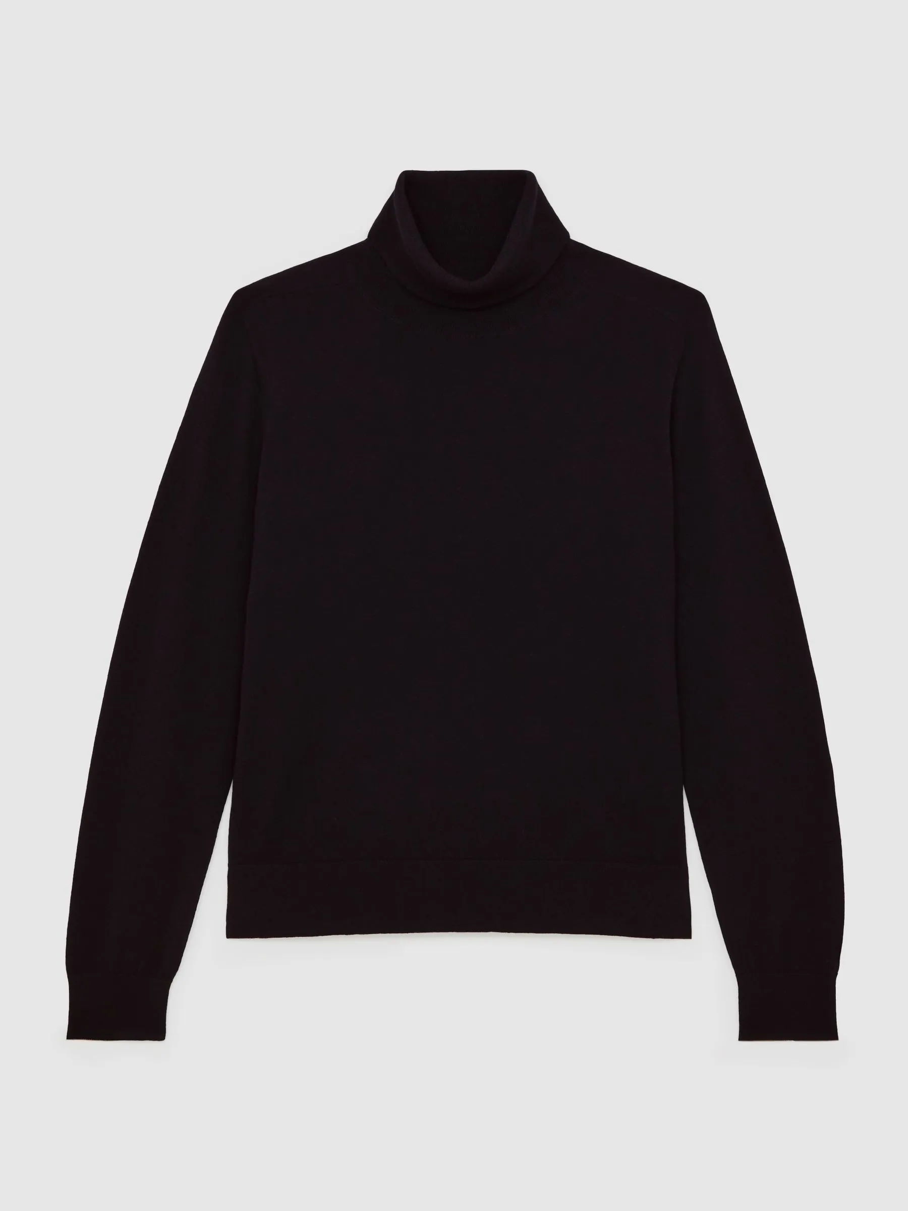 Reiss Black Wendy Wool Roll-Neck Jumper