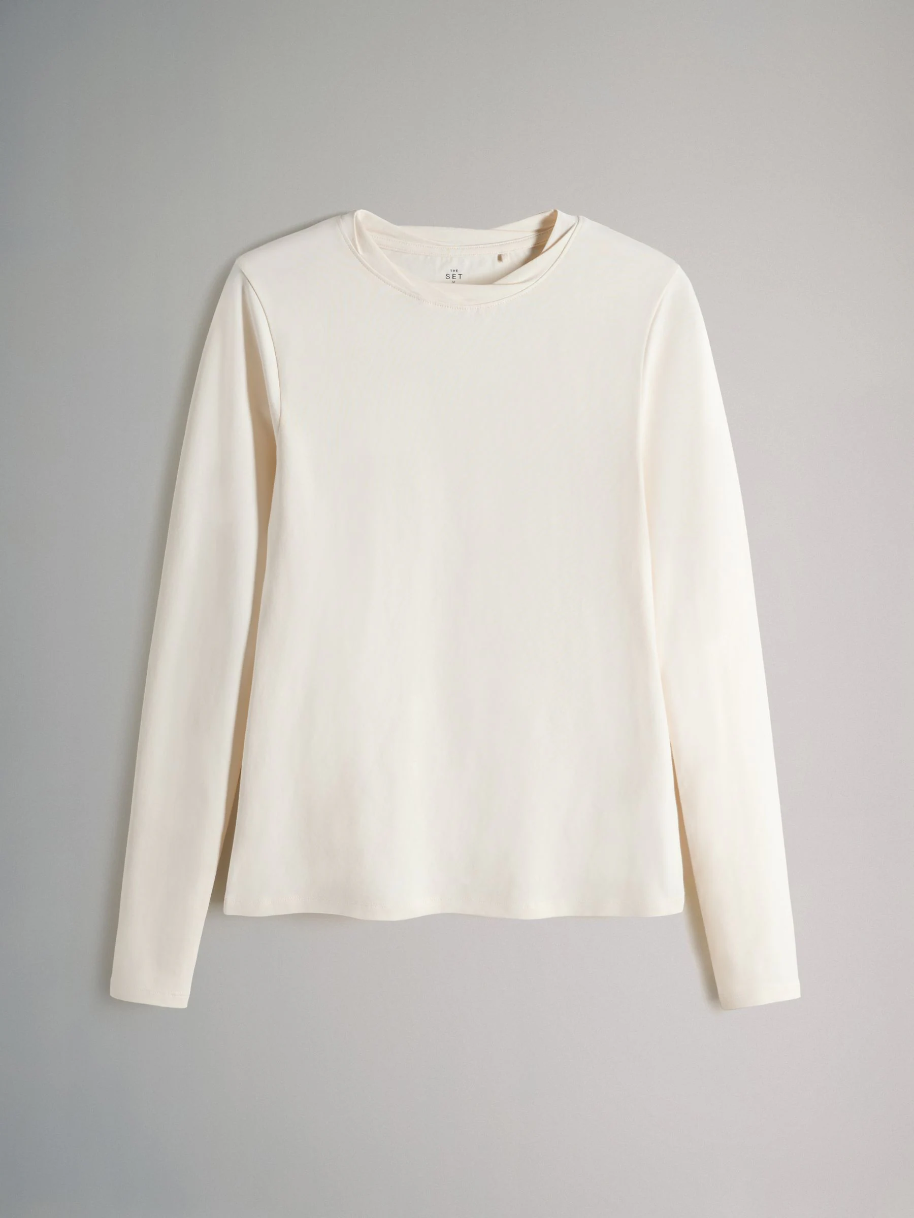 The Set 3 Pack Twist Neck Long Sleeve T-Shirts Chocolate Brown/Taupe Brown/Cream