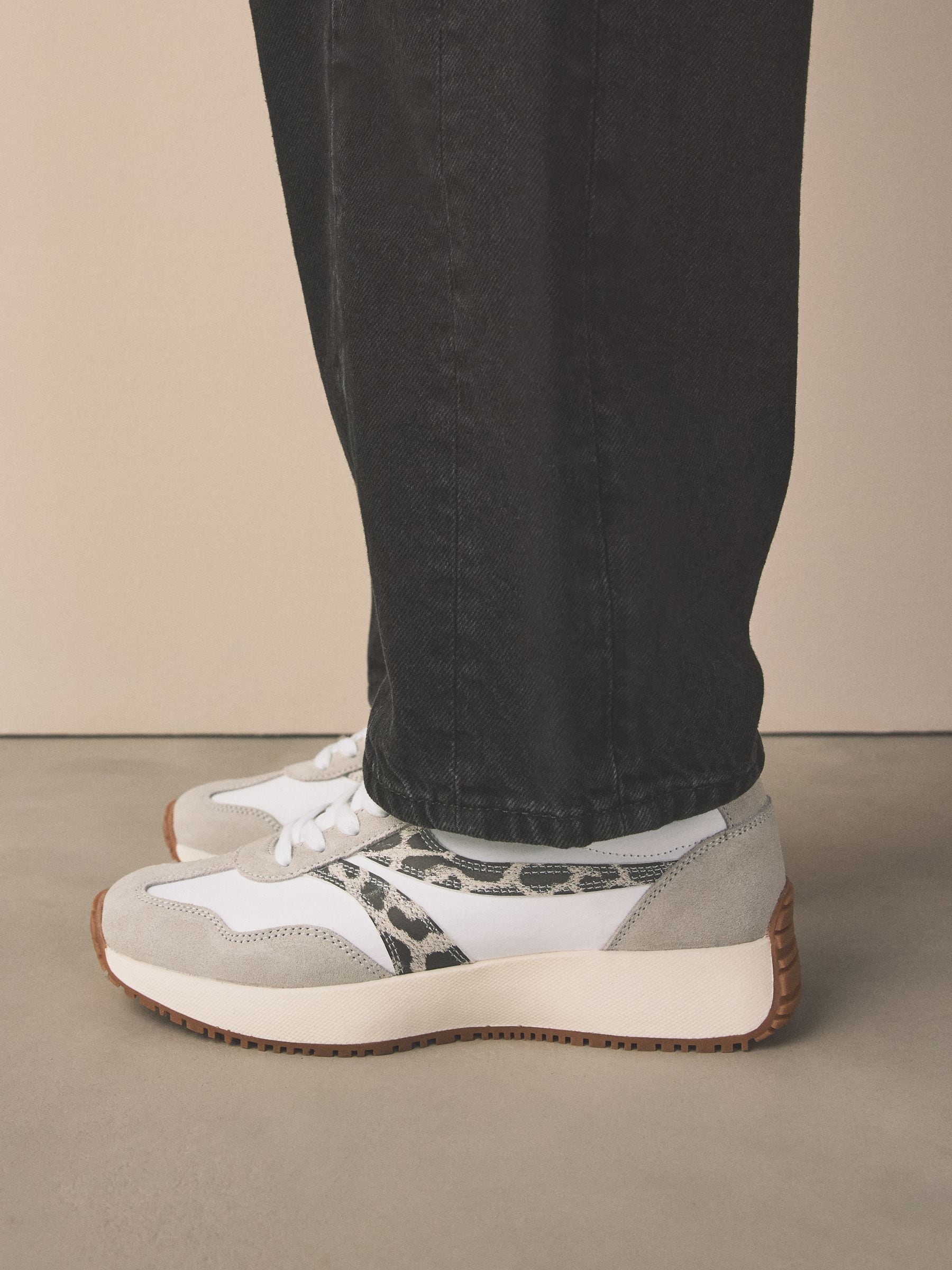 White Forever Comfort® Panel Detail Lace-Up Jogger Trainers