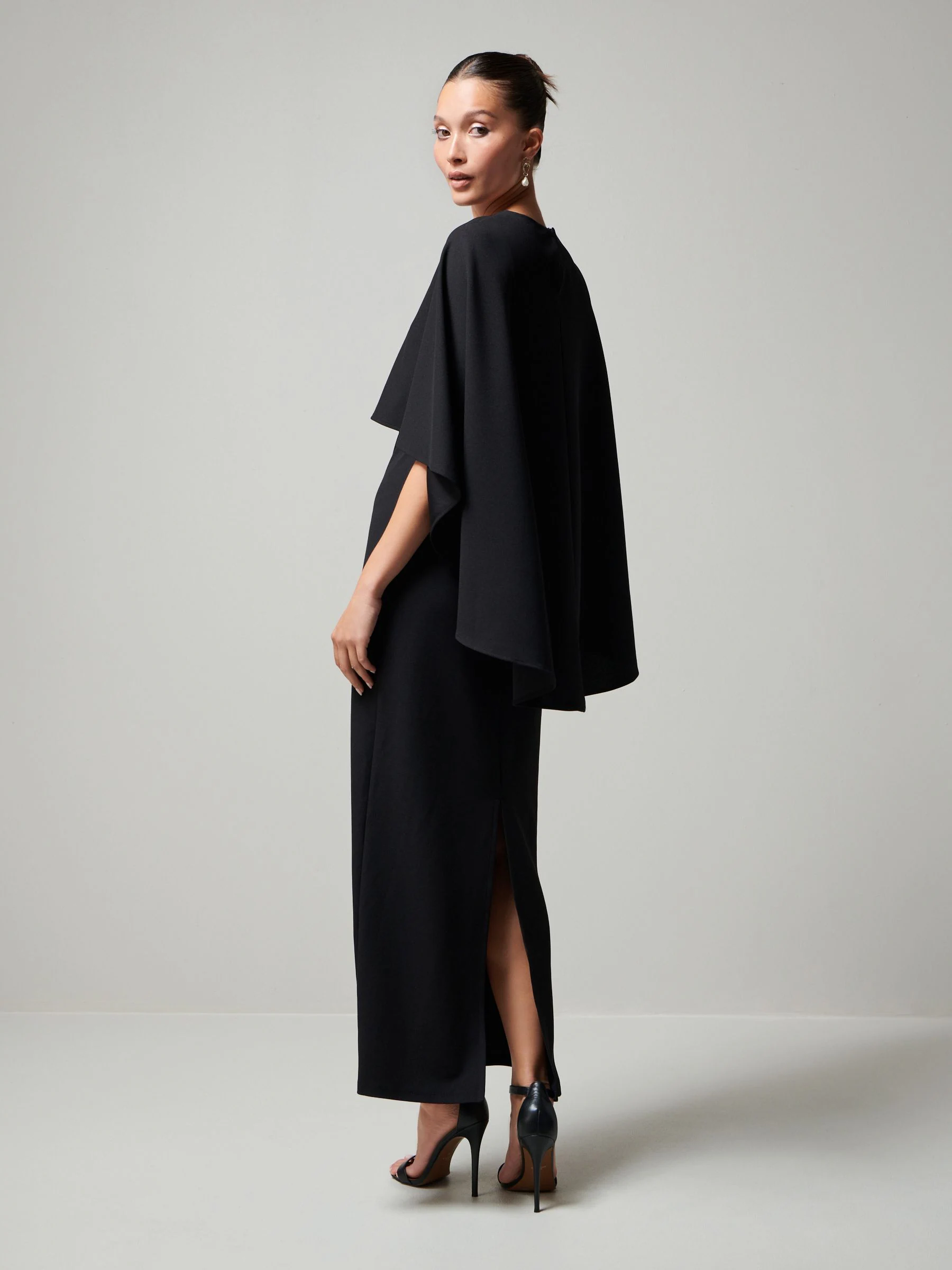 Black Cape Maxi Dress