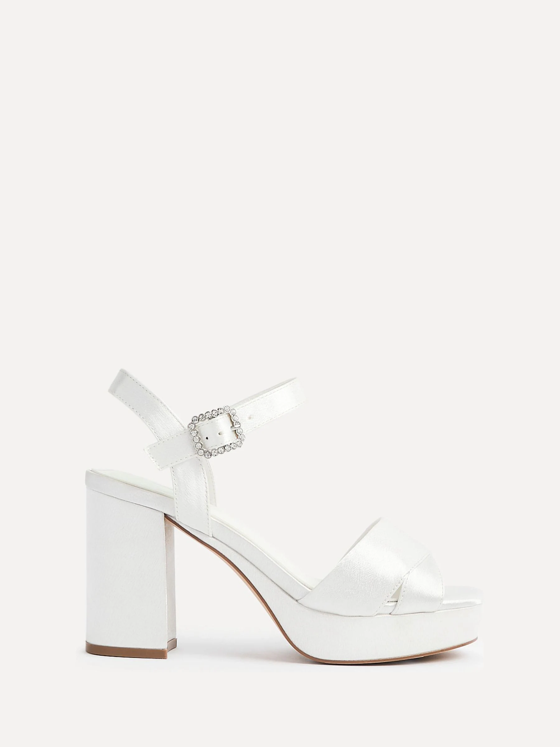 Linzi Ivory Bridal Perola Cross-Over Strappy Platform Sandals