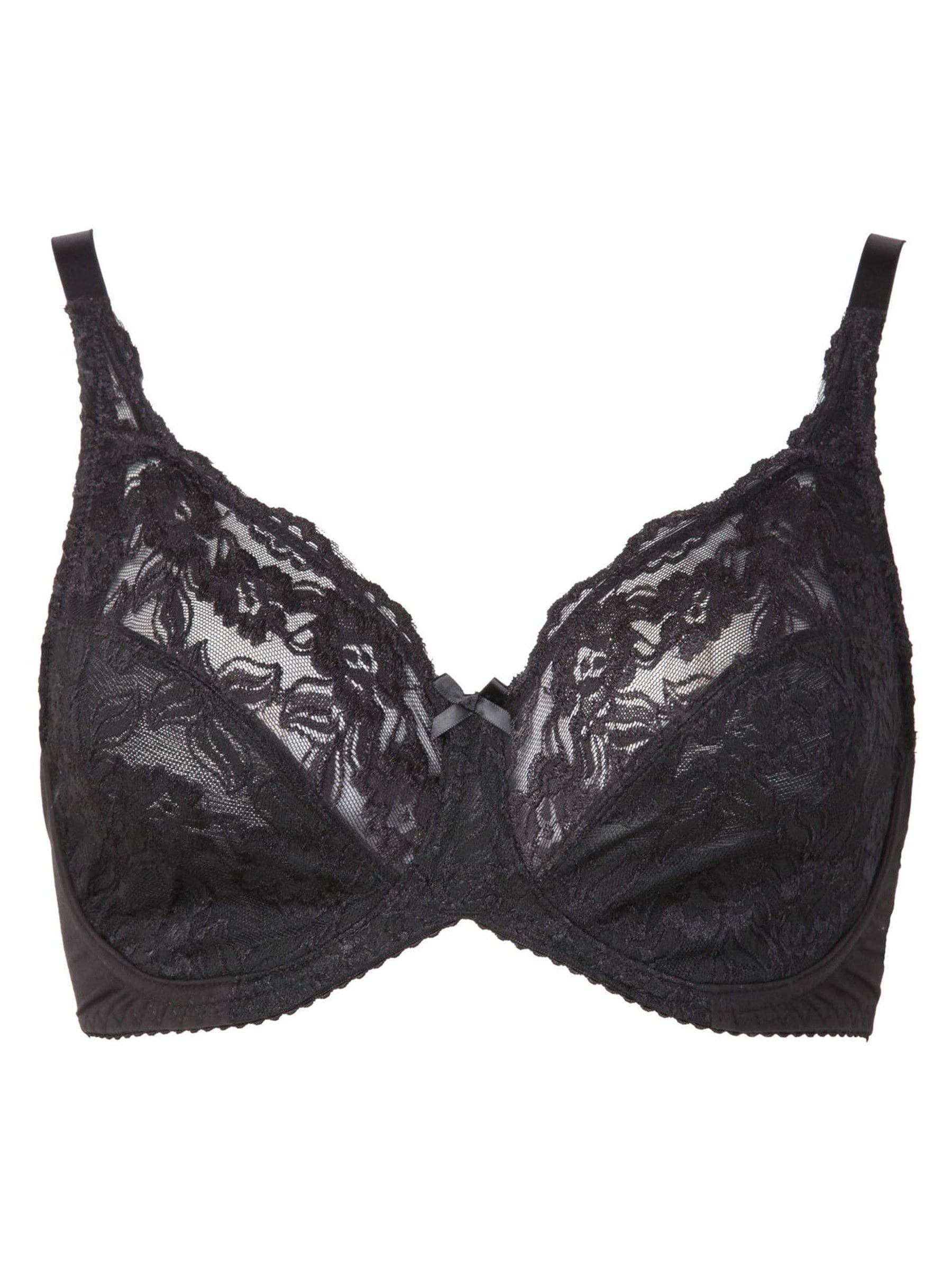 Yours Curve Black Stretch Lace Under Wired Non Padded Bra