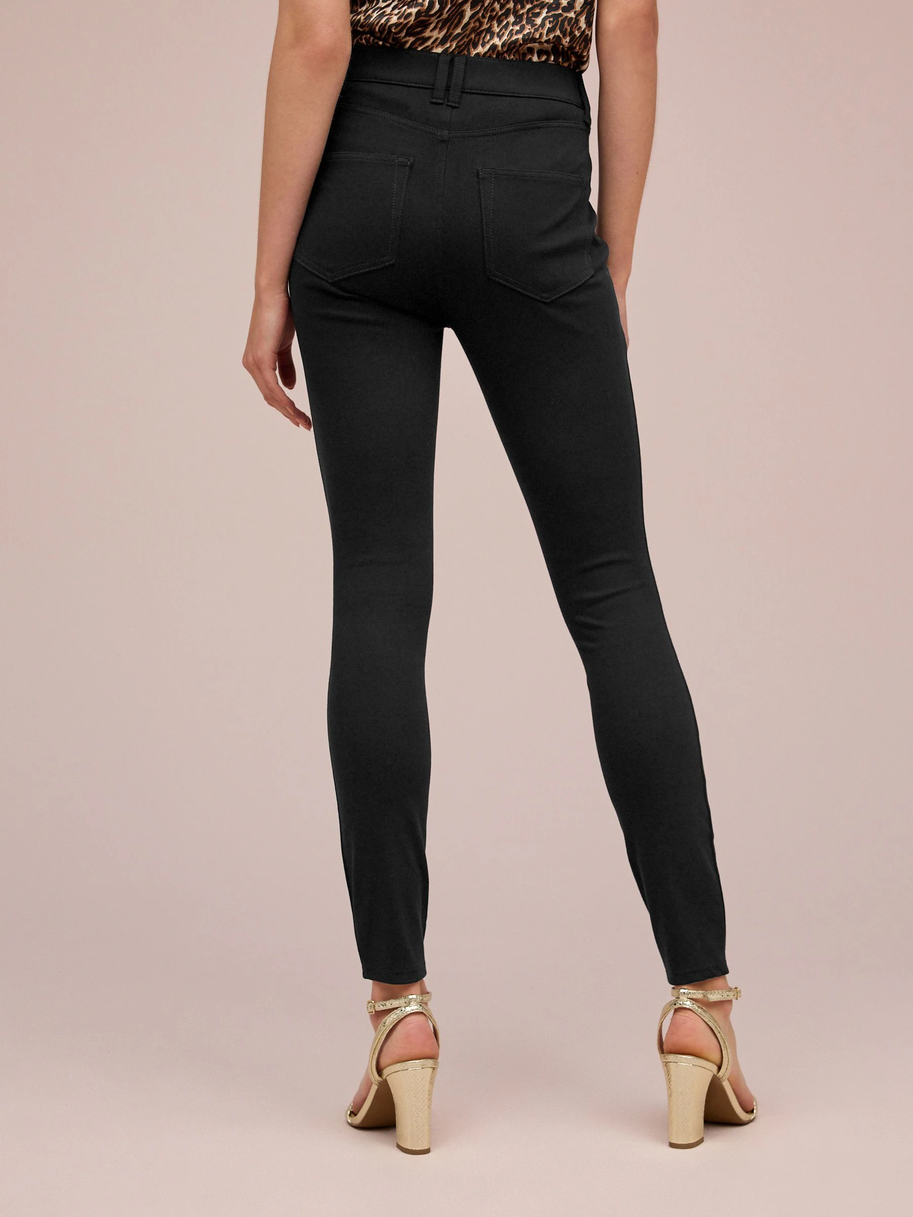 Black Jersey Denim Leggings