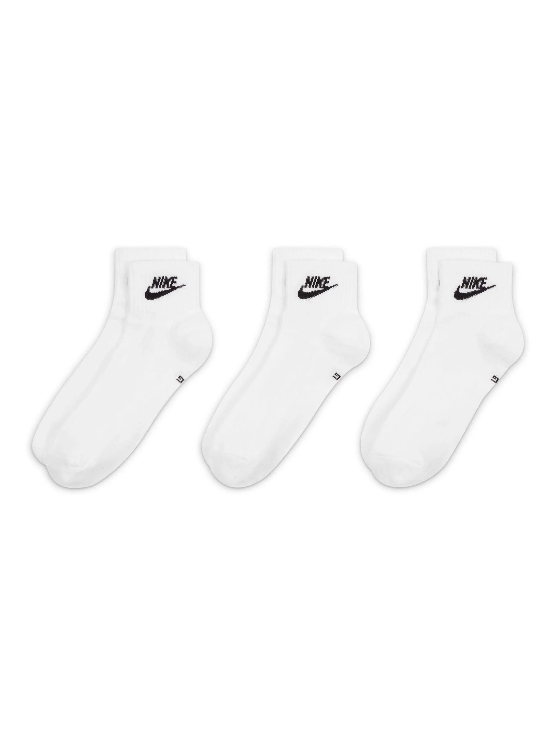 Nike White Everyday Essential Ankle 100% Cotton Socks 3 Pack