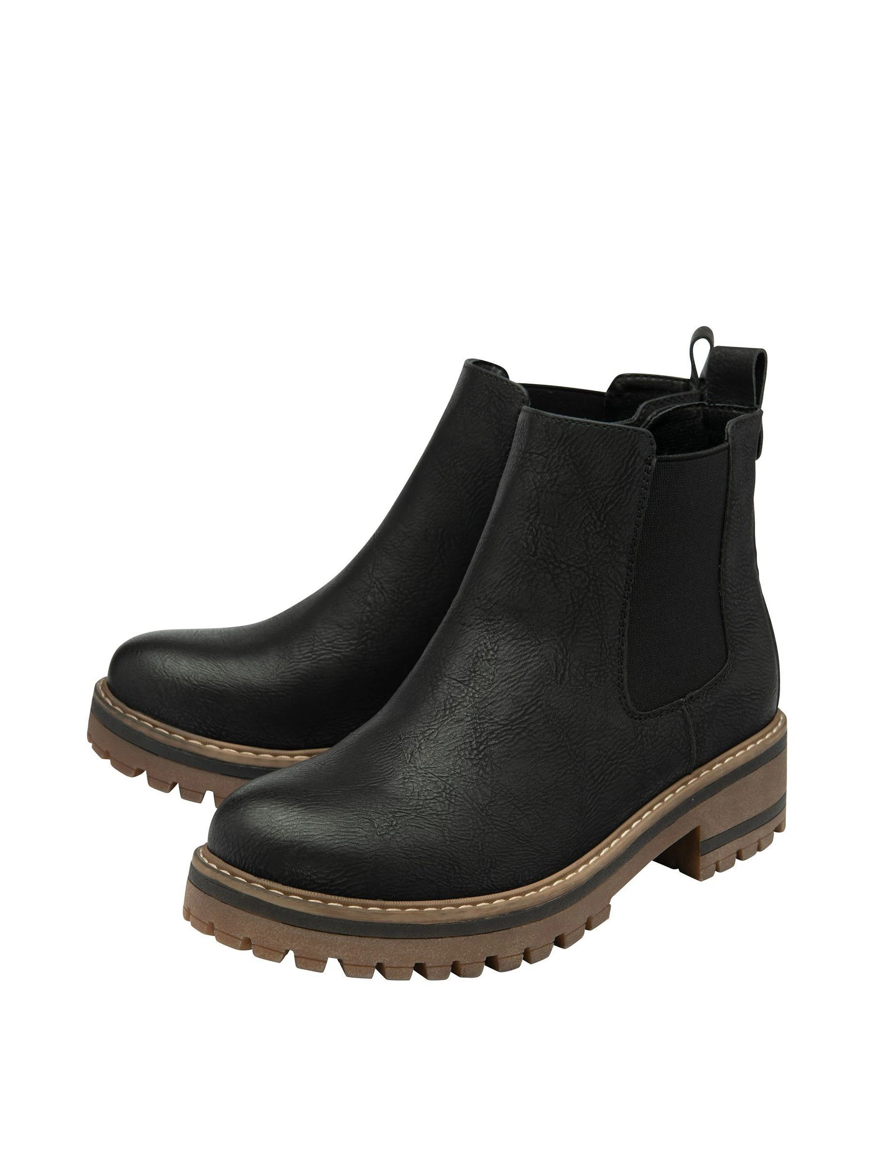 Lotus Black Regular Fit Casual Ankle Boots