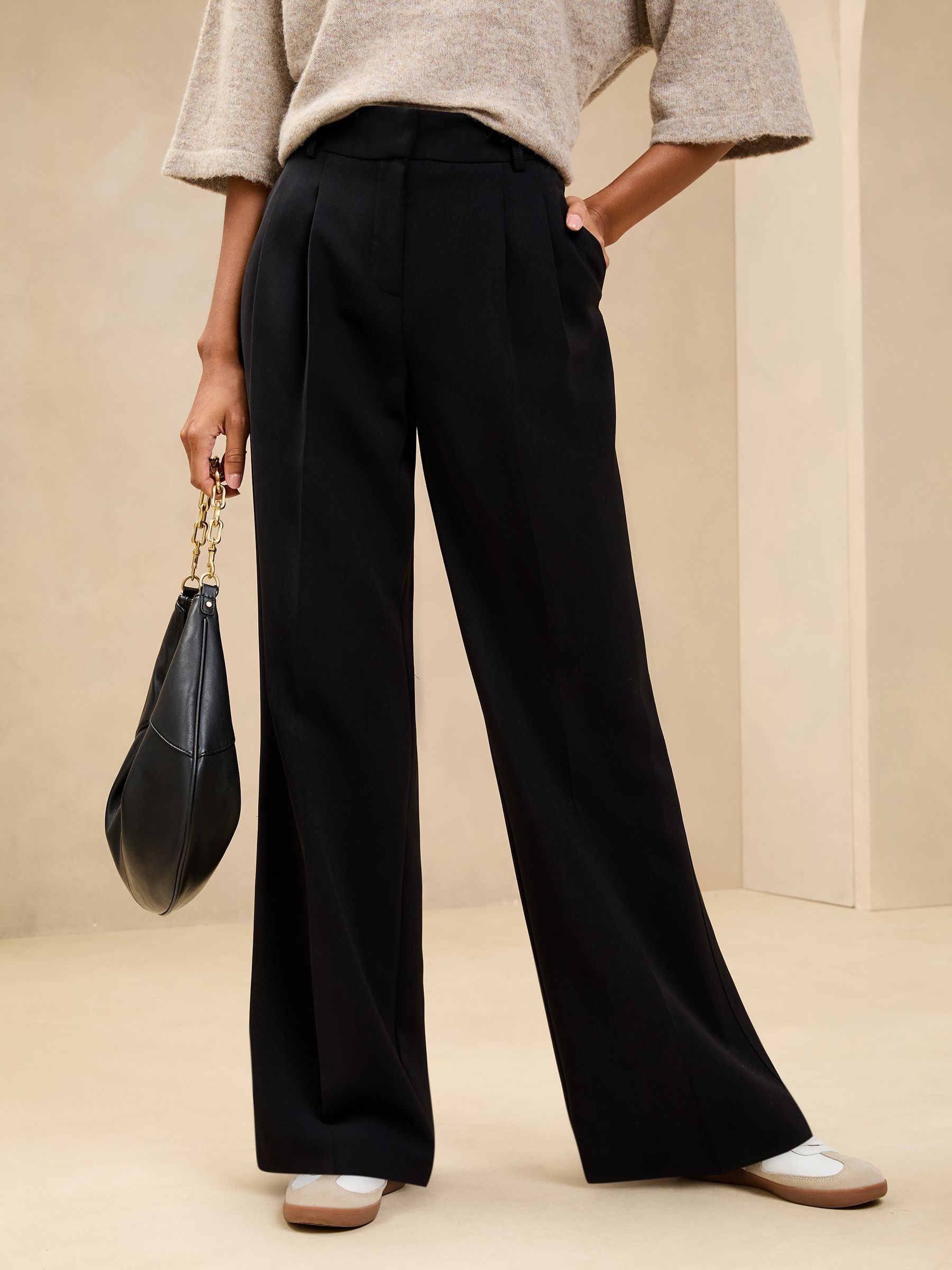 Lipsy Black Premium Wide Leg Trousers