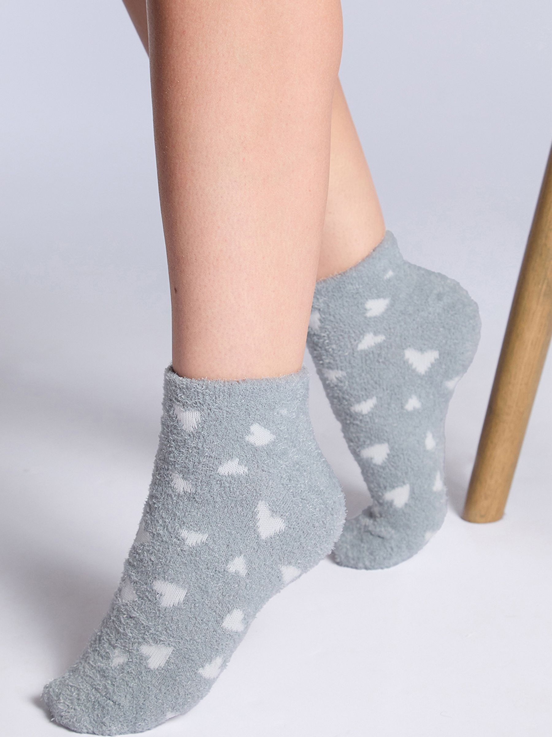 Boux Avenue Pink 4 Pack Heart Cosy Trainer Socks