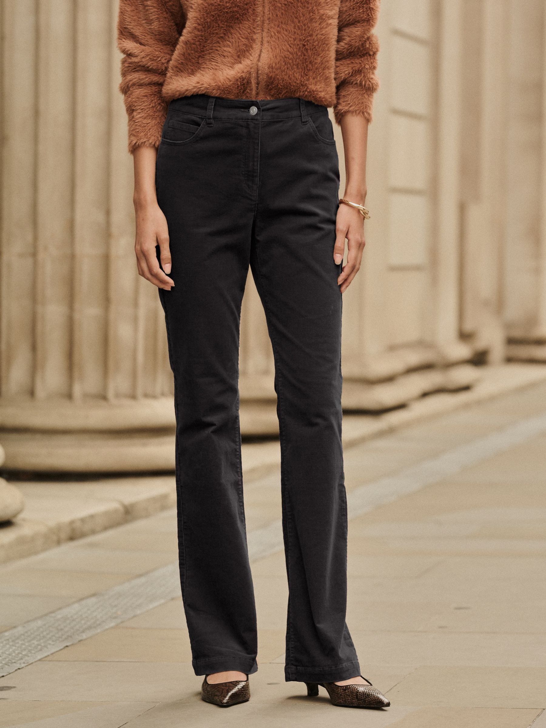 Black Cord Bootcut Trousers