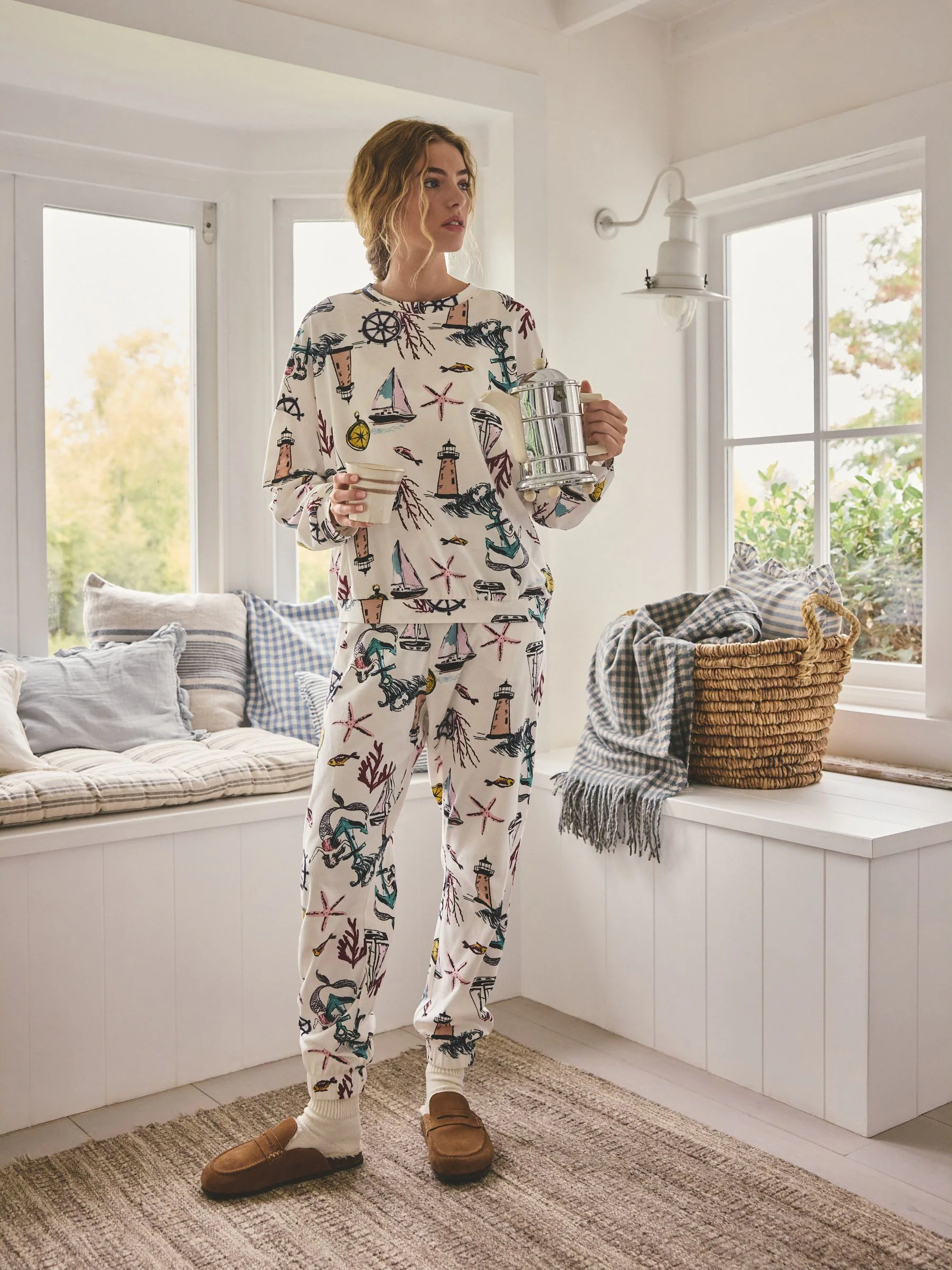 Cream Mermaid Long Sleeve Pyjamas