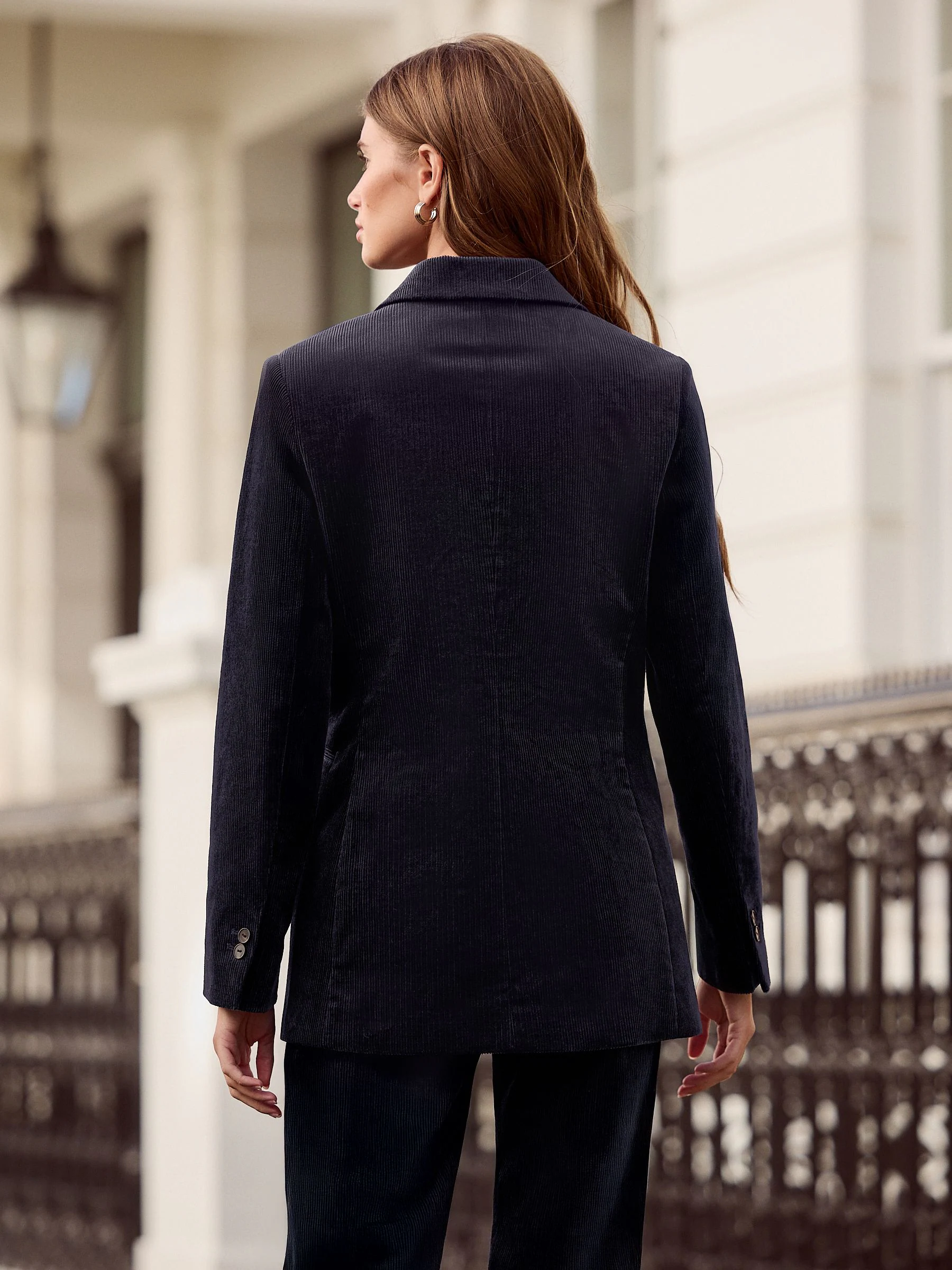 Navy N. Premium Cord Double Breasted Blazer