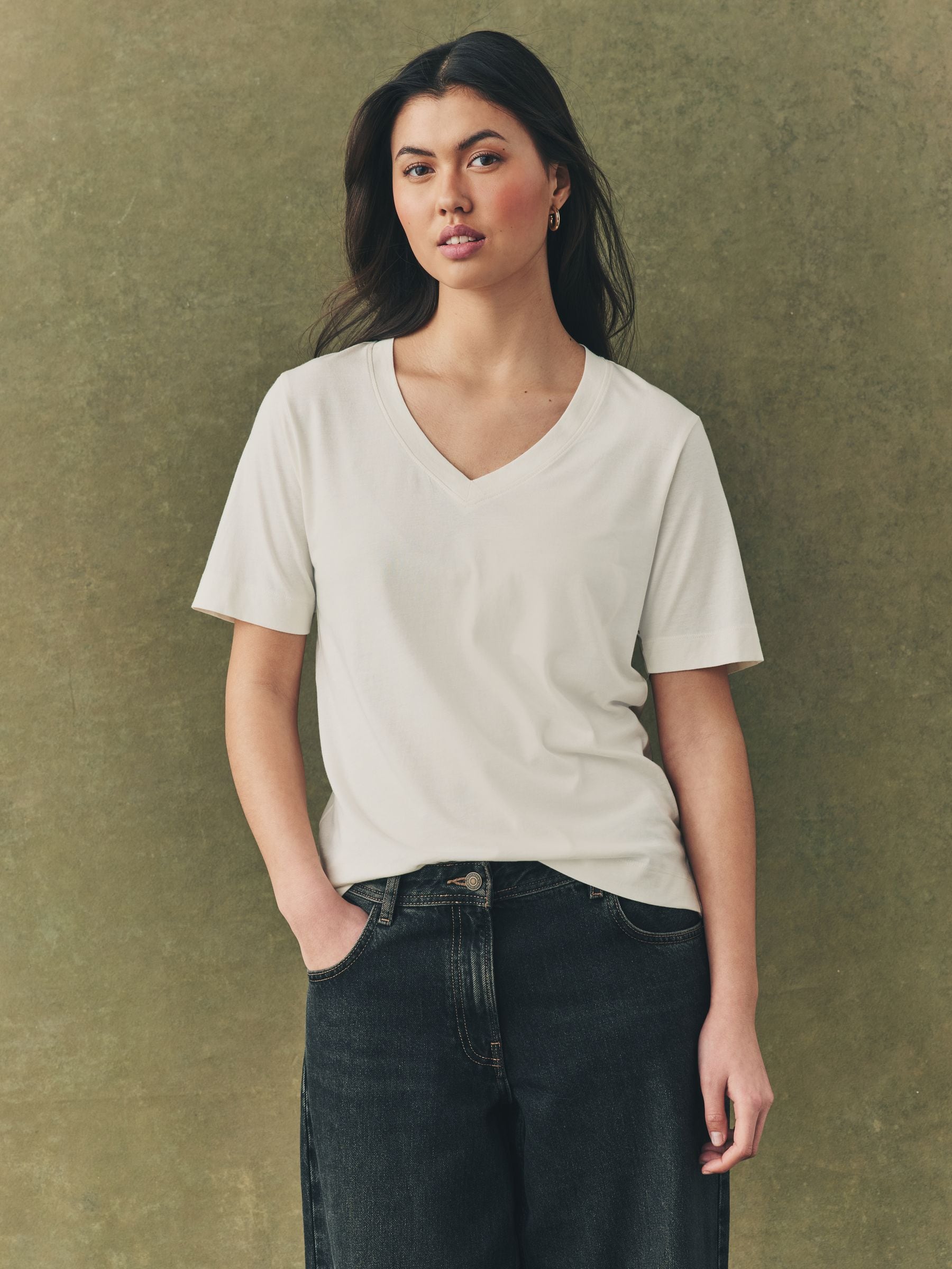 Multi Cotton Modal Slouch T-Shirt 5 Pack