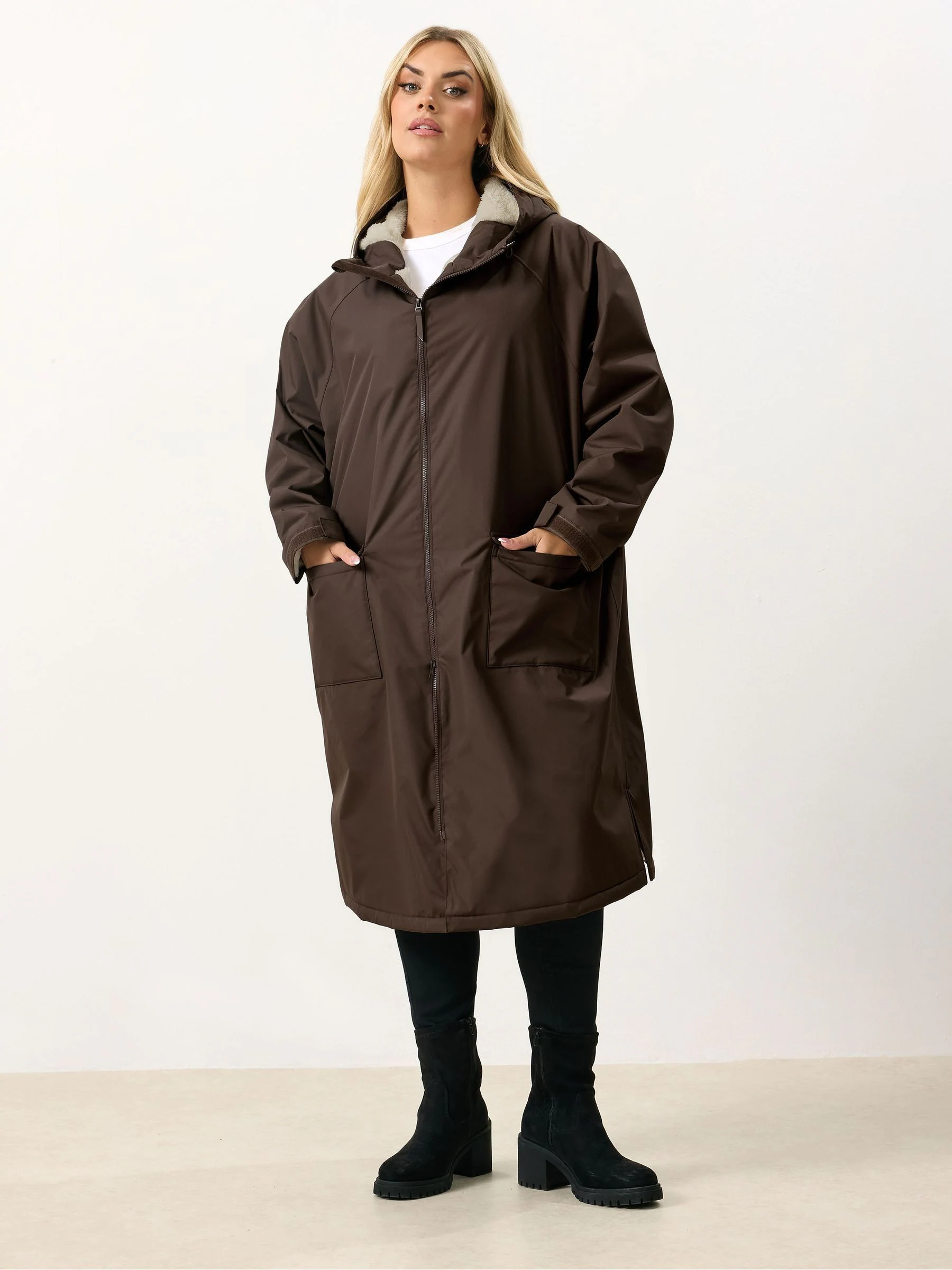 Yours Curve Brown Waterproof Changing Robe