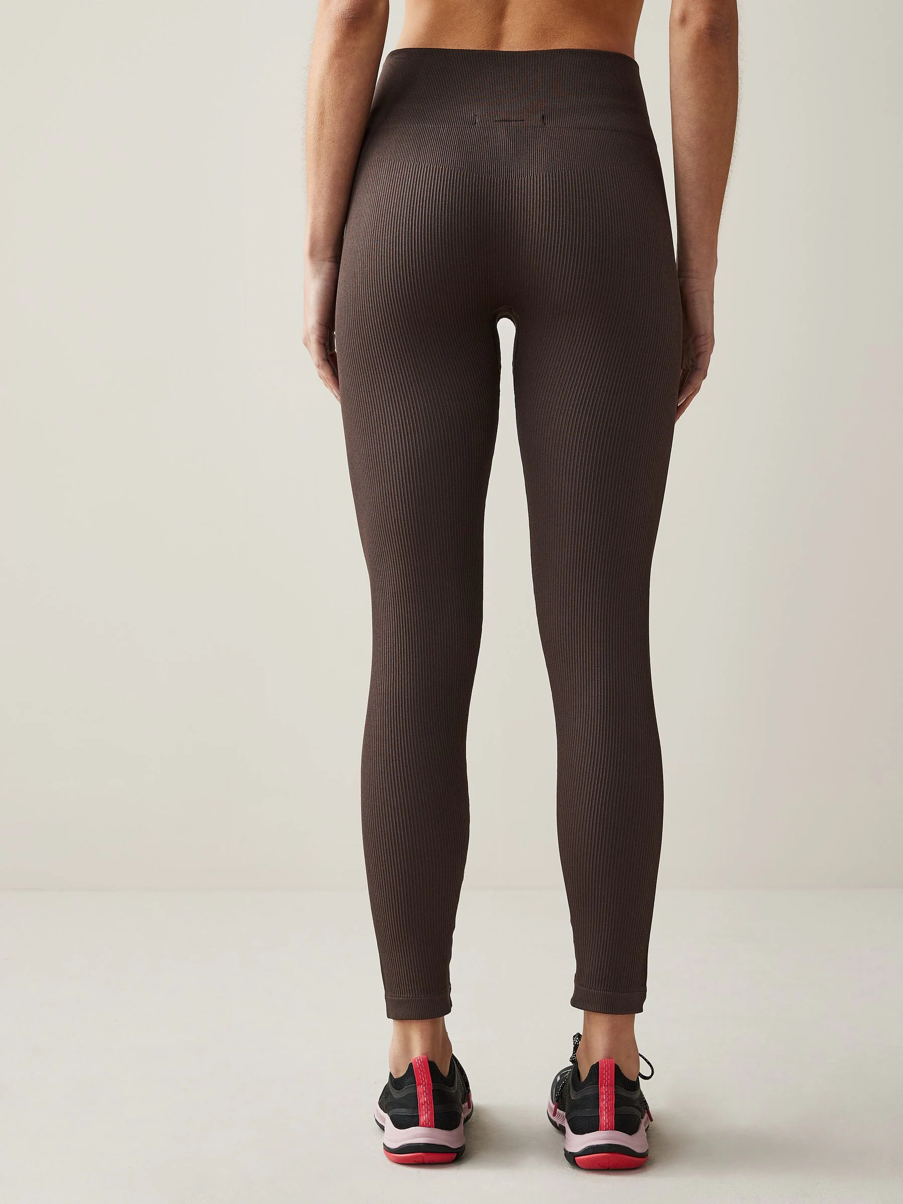 Chocolate Brown Ribbed Seamless High Waist Leggings