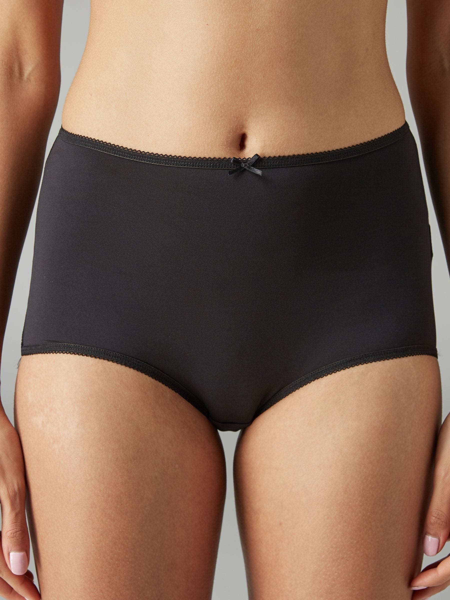 Black Full Brief Microfibre Knickers 7 Pack