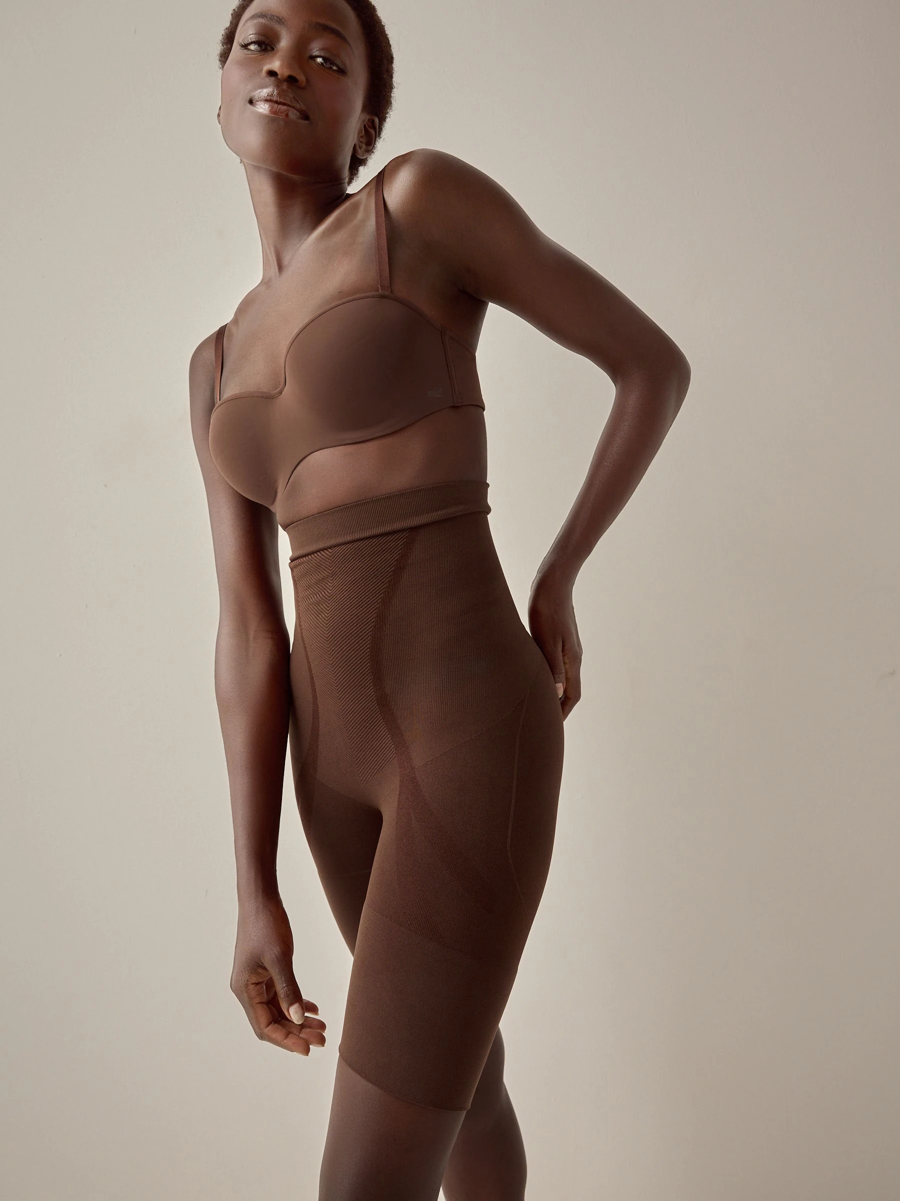 Chocolate Nude Thigh Smoother Short Seamless Firm Tummy Control Shaping Briefs