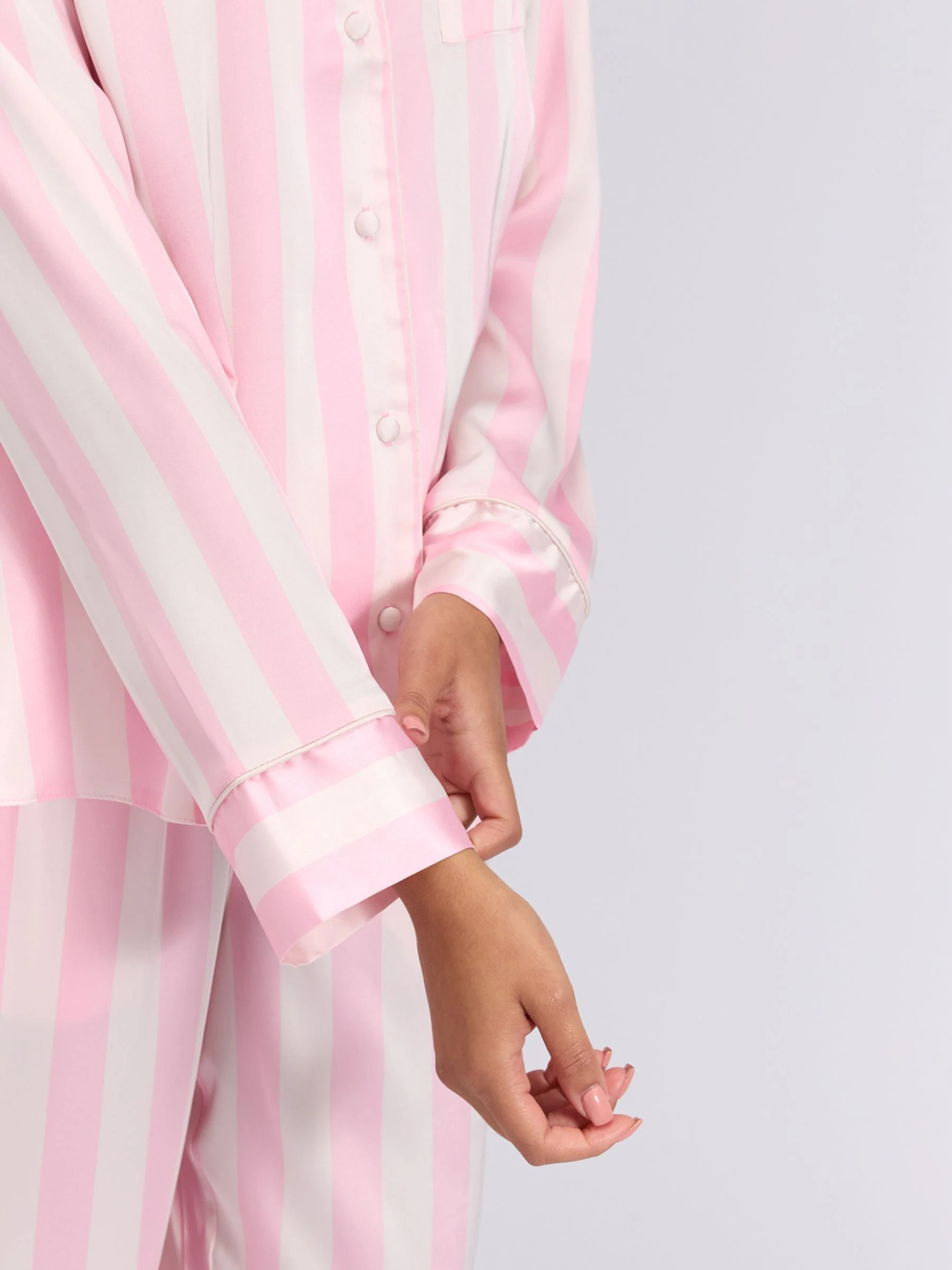 Boux Avenue Pink Oversized Satin Revere & Pyjamas Set