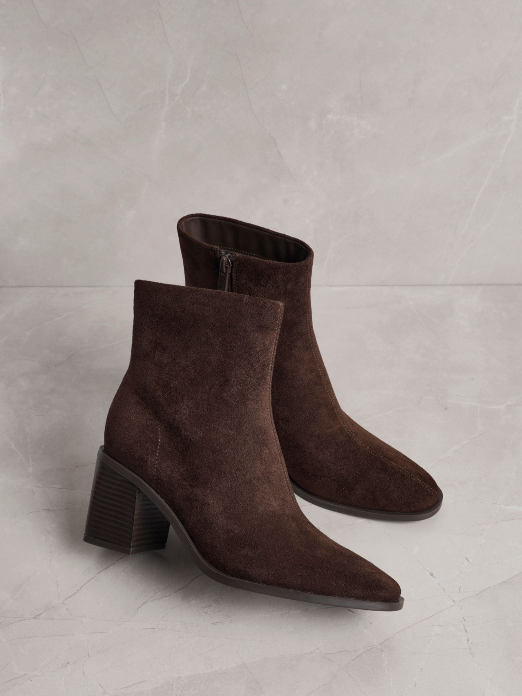 Linzi Brown Orlando Block Heeled Ankle Boots