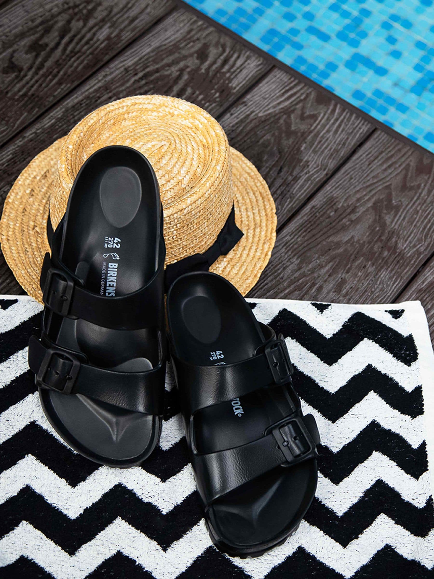 Birkenstock Black Arizona EVA Crocus Sandals