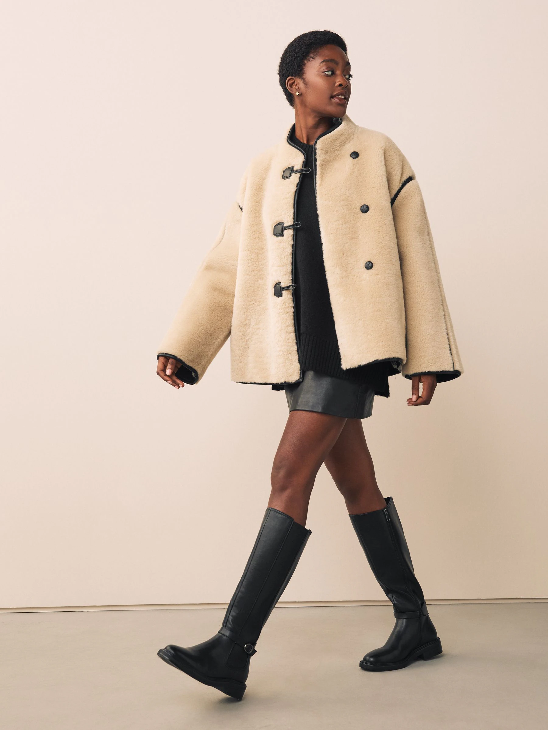 Black Standard/Wide Fit Forever Comfort® Buckle Detail Riding Boots