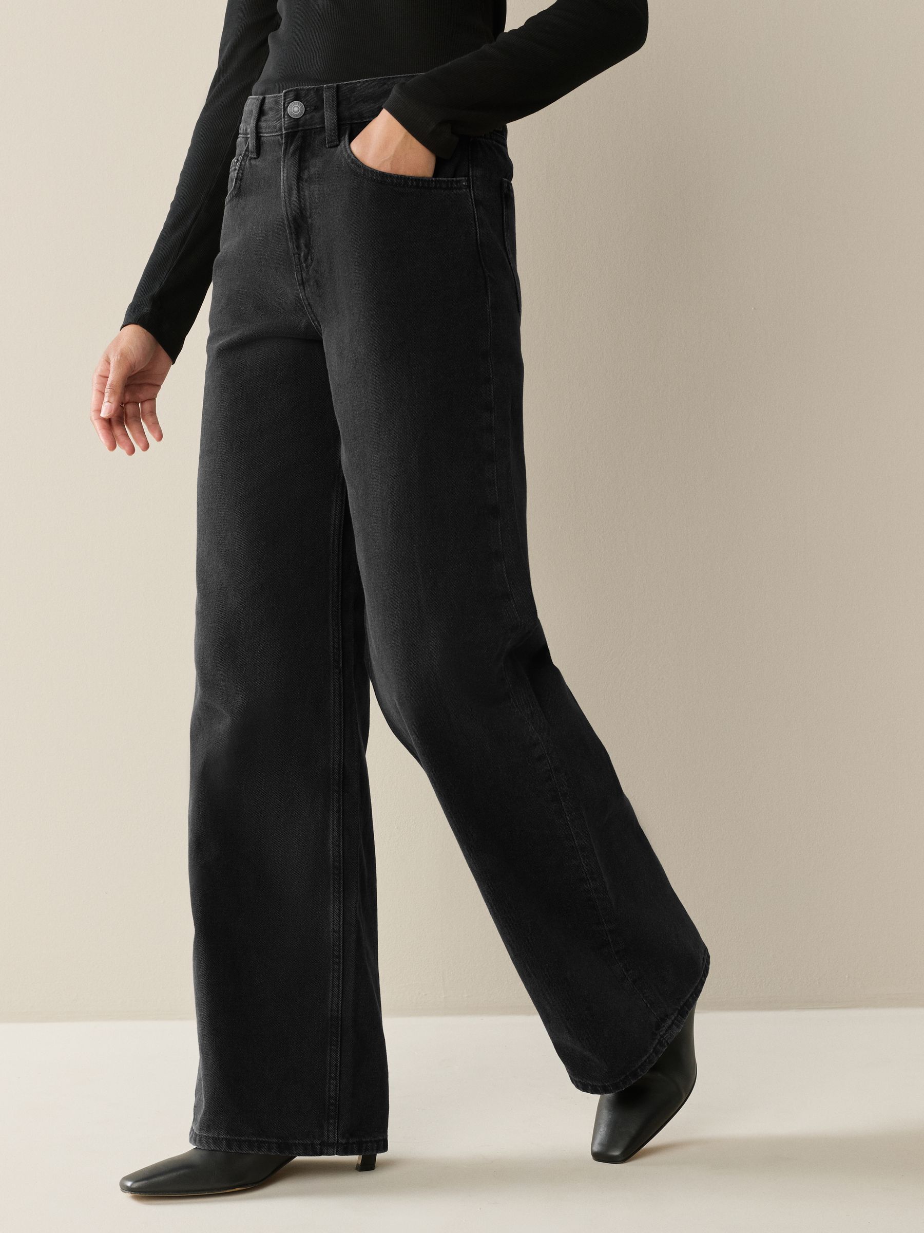 Black/Rinse Blue Wide Leg Jeans 2 Pack