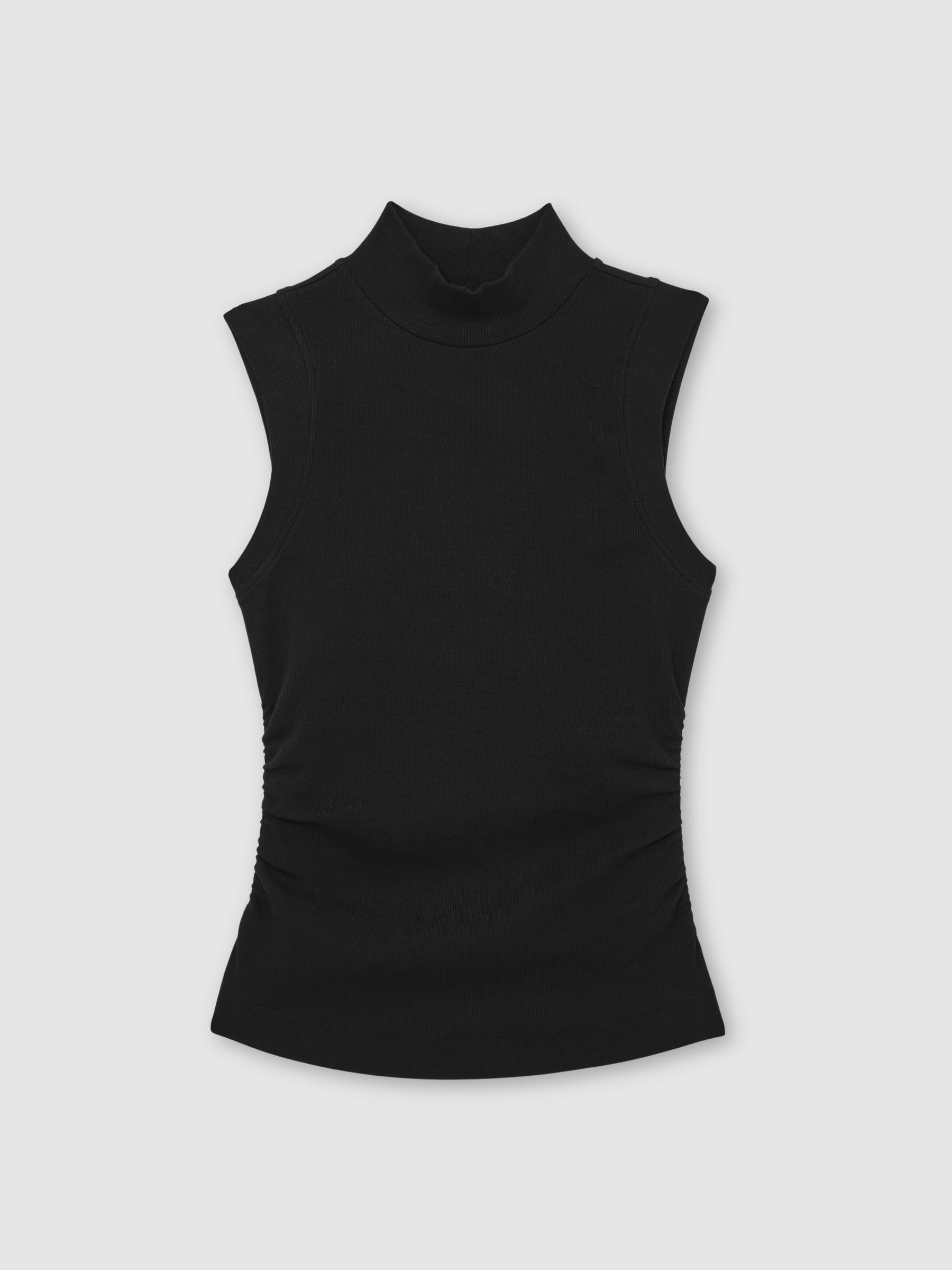 Reiss Black Simone Stretch-Cotton High-Neck Vest