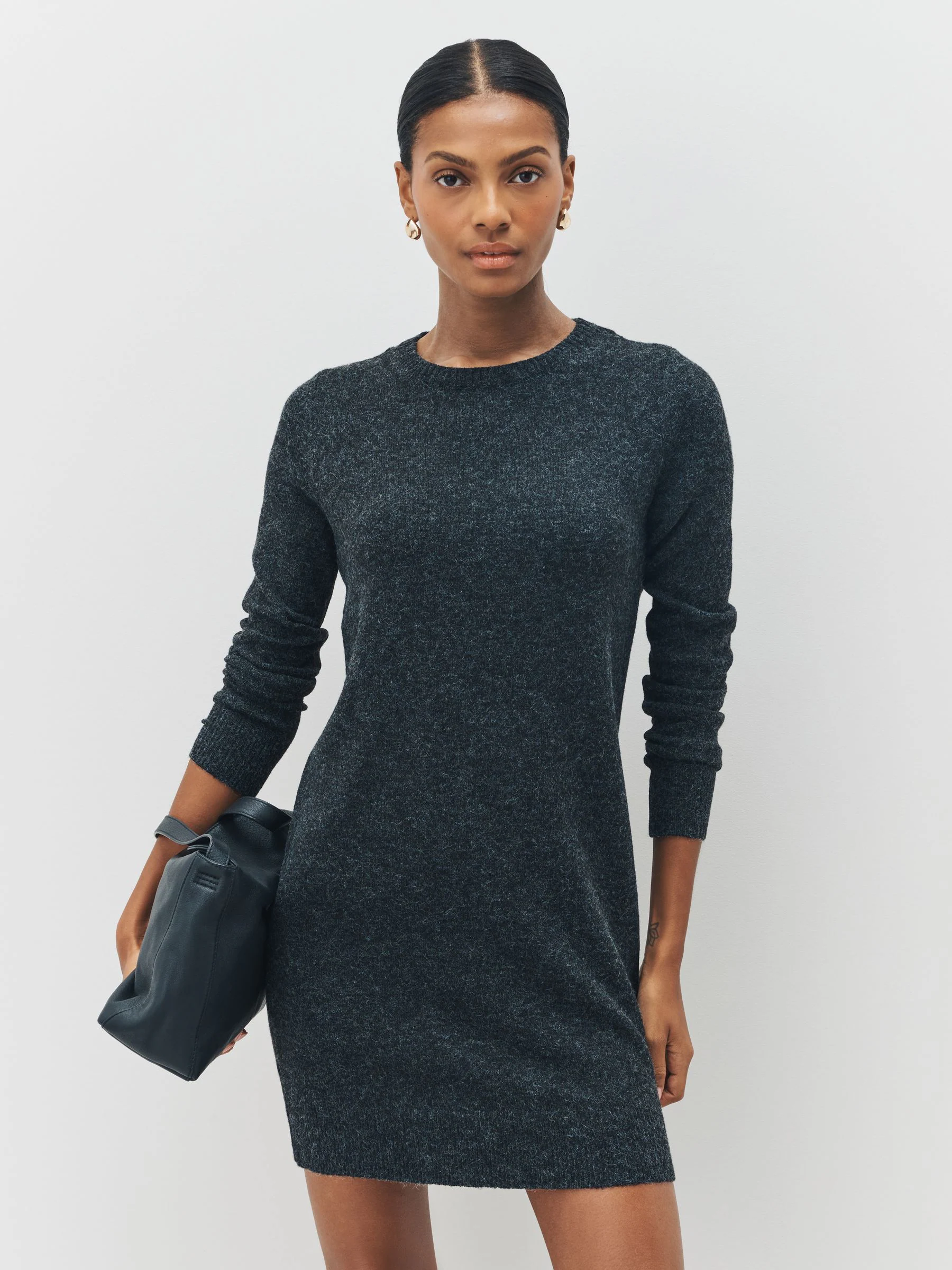 VERO MODA Black Soft Touch Round Neck Knitted Jumper Dress