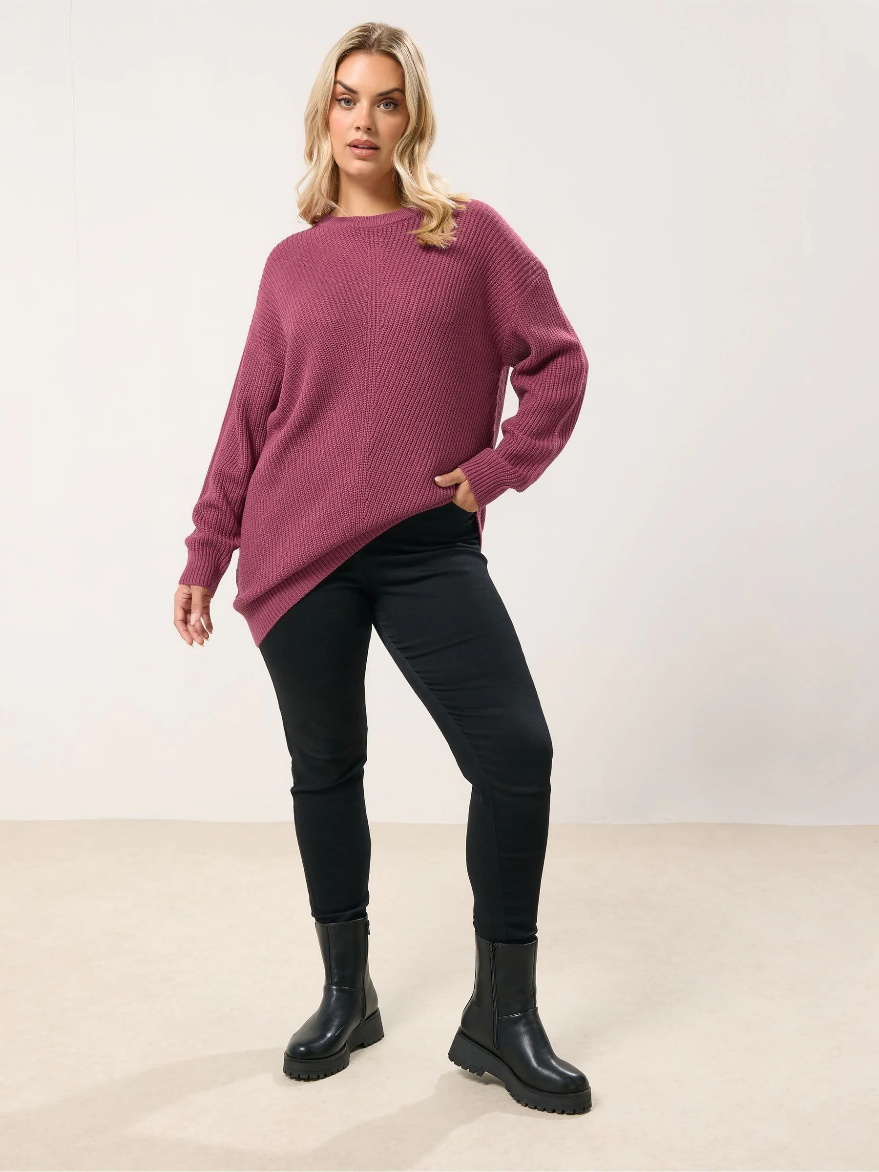 Yours Curve Pink Essential Jumper
