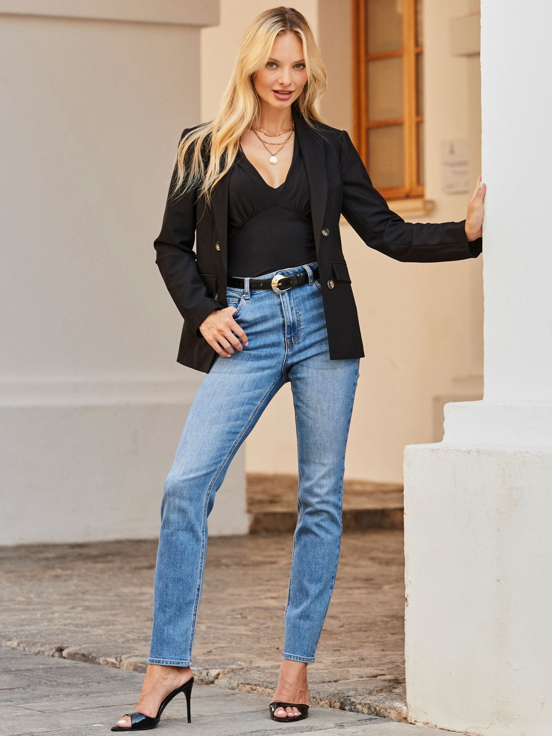 Sosandar Black Fitted Blazer