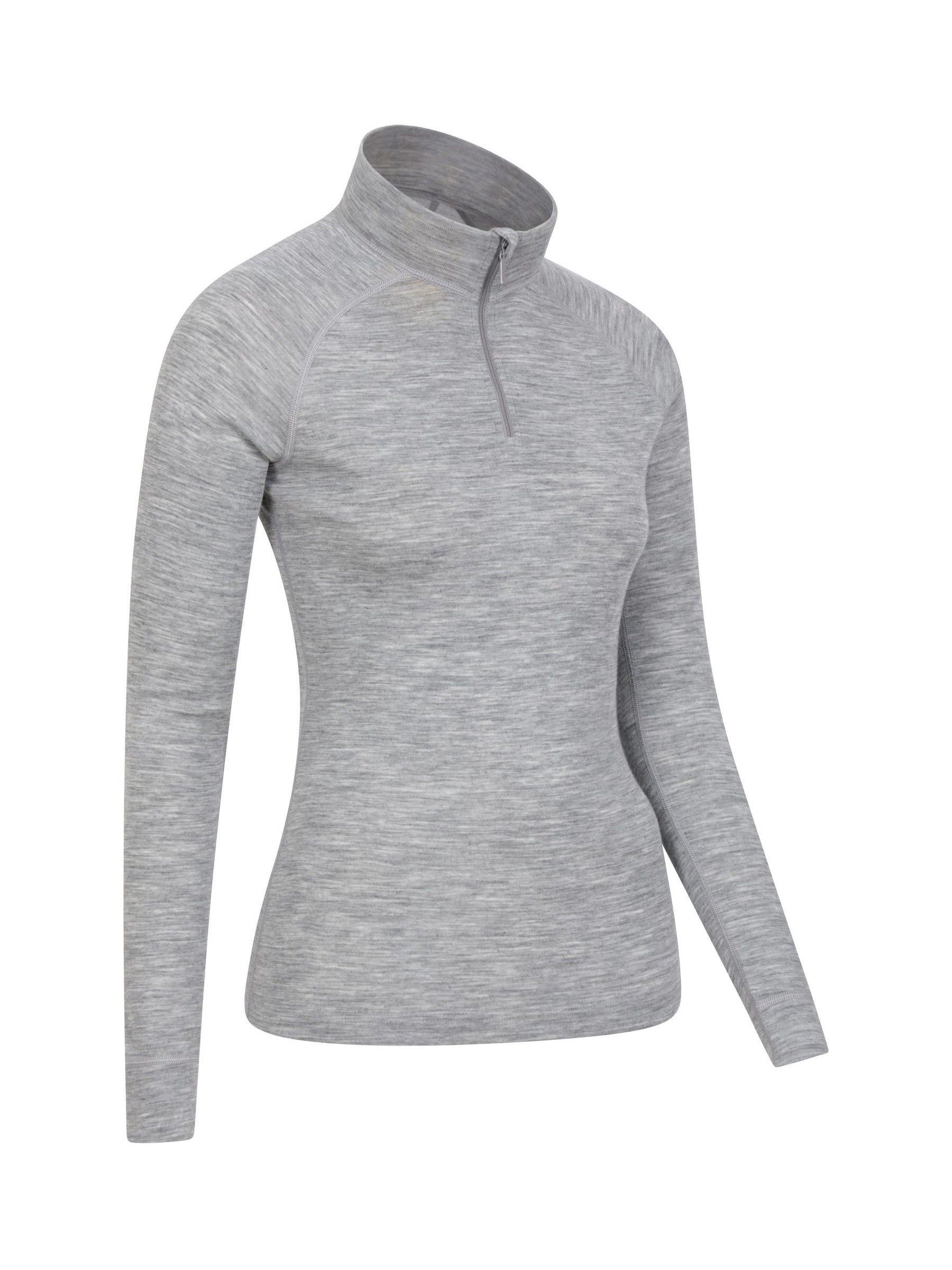Mountain Warehouse Grey Womens Merino Zip Neck Thermal Top