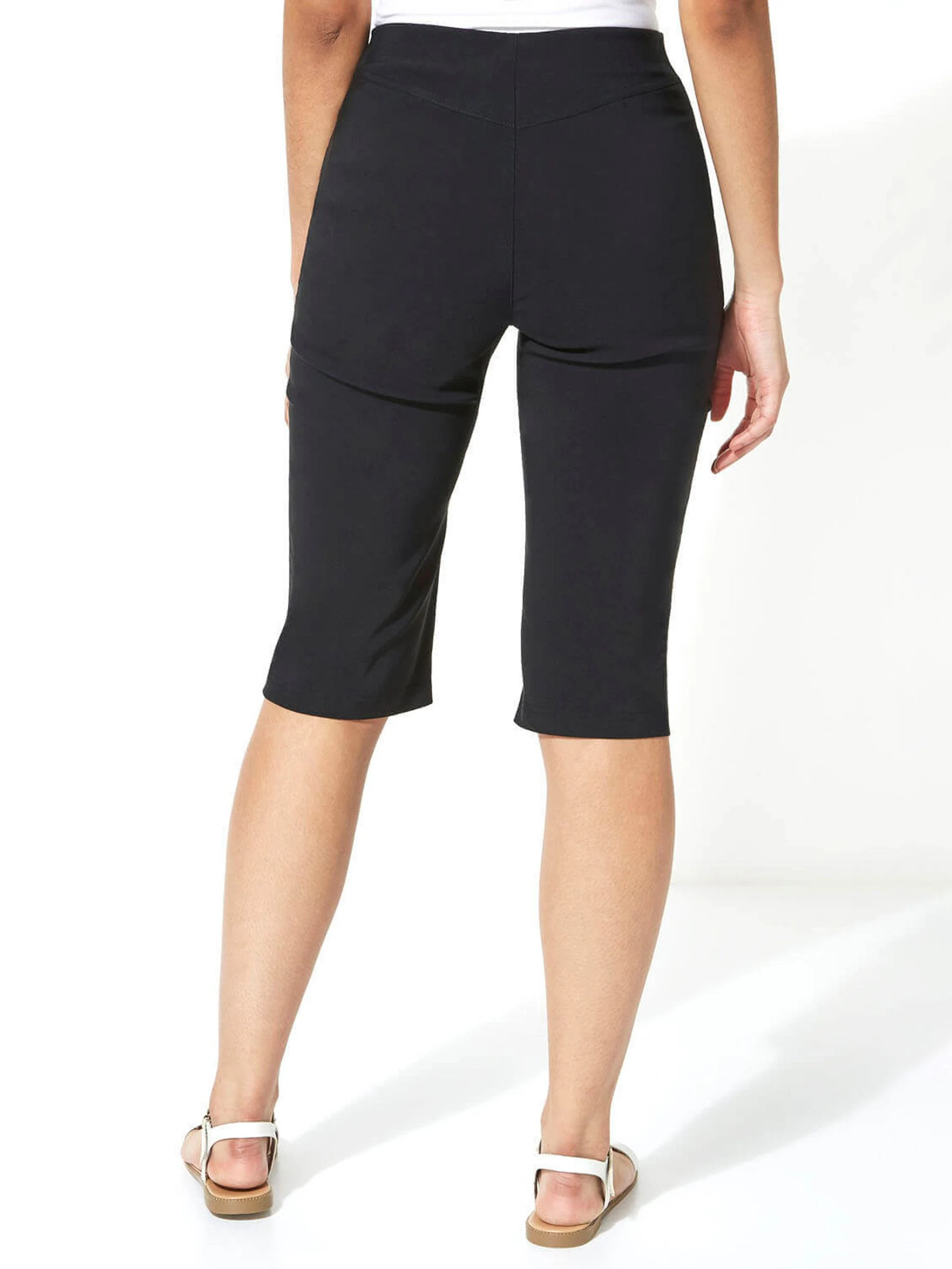 Roman Black Knee Length Stretch Shorts