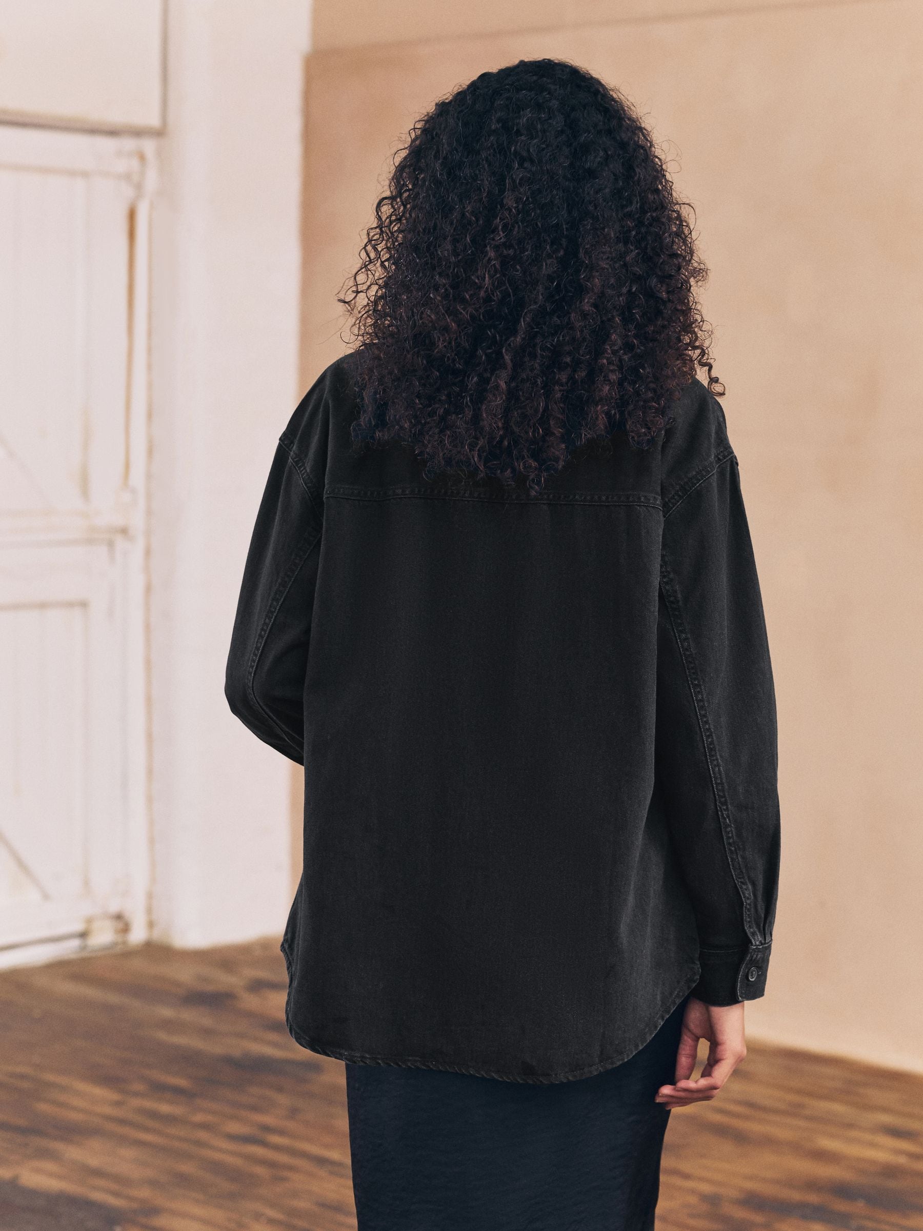 Black Oversize Denim Shirt