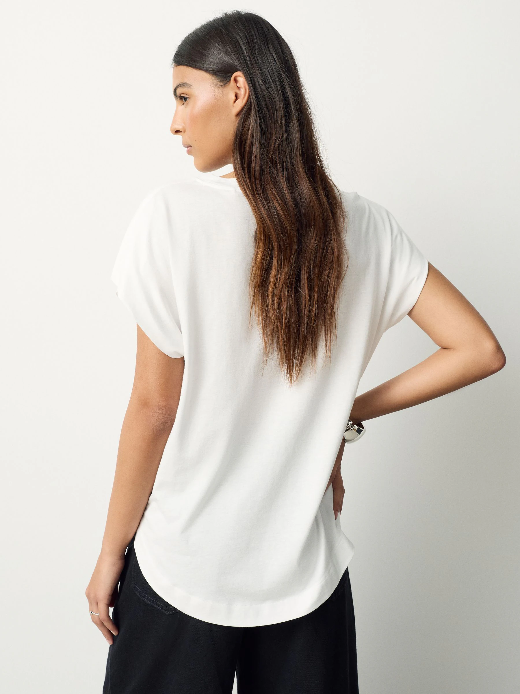 White Cap Sleeve TENCEL™ Modal Blend T-Shirt