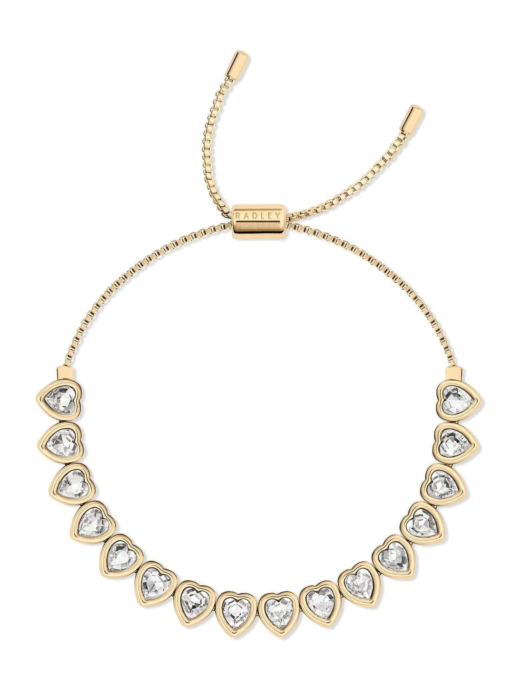 Radley 18ct Pale Gold Tone Heart Stone Set Bracelet