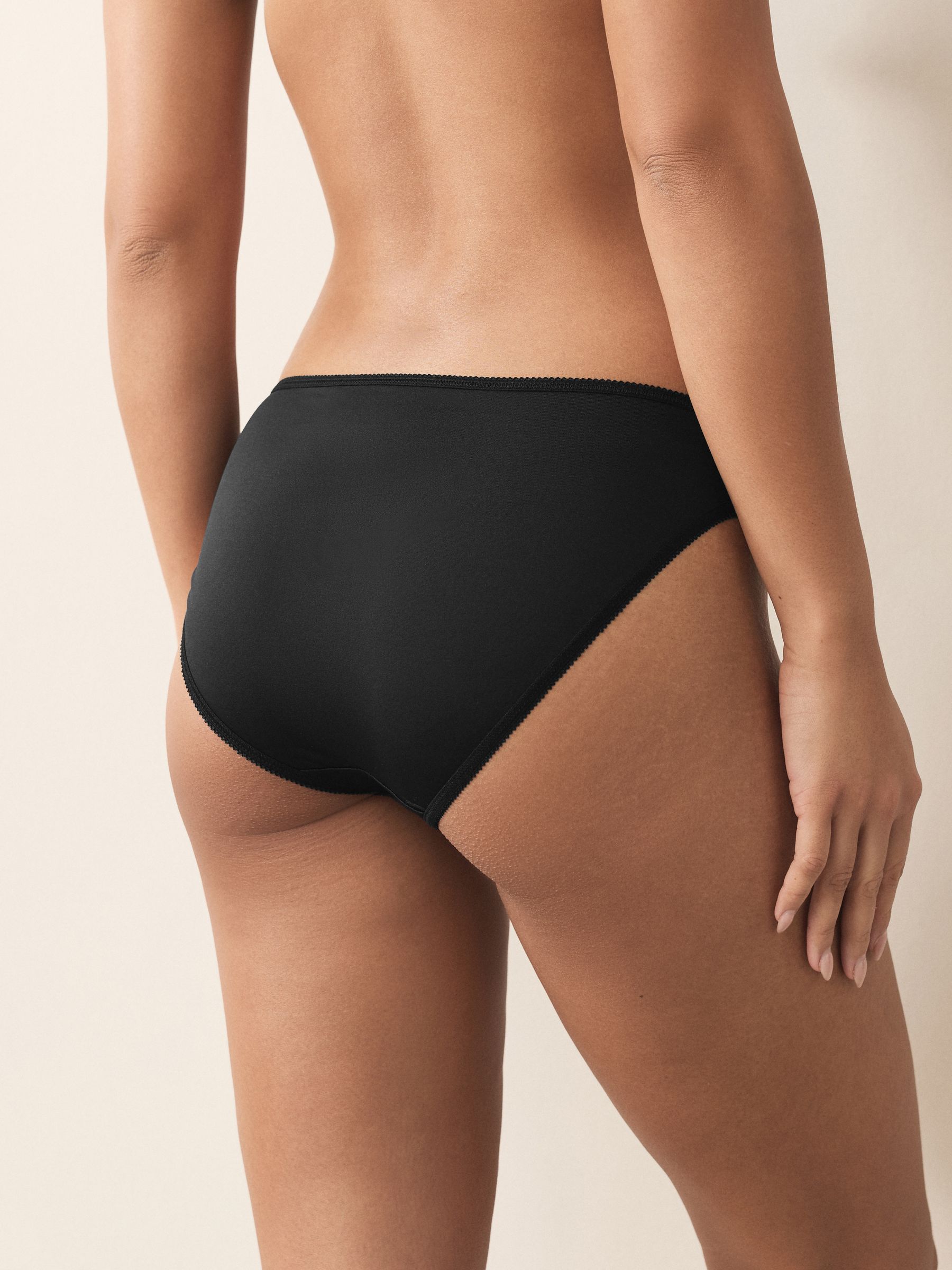 Black/White/Nude High Leg Microfibre Knickers 10 Pack