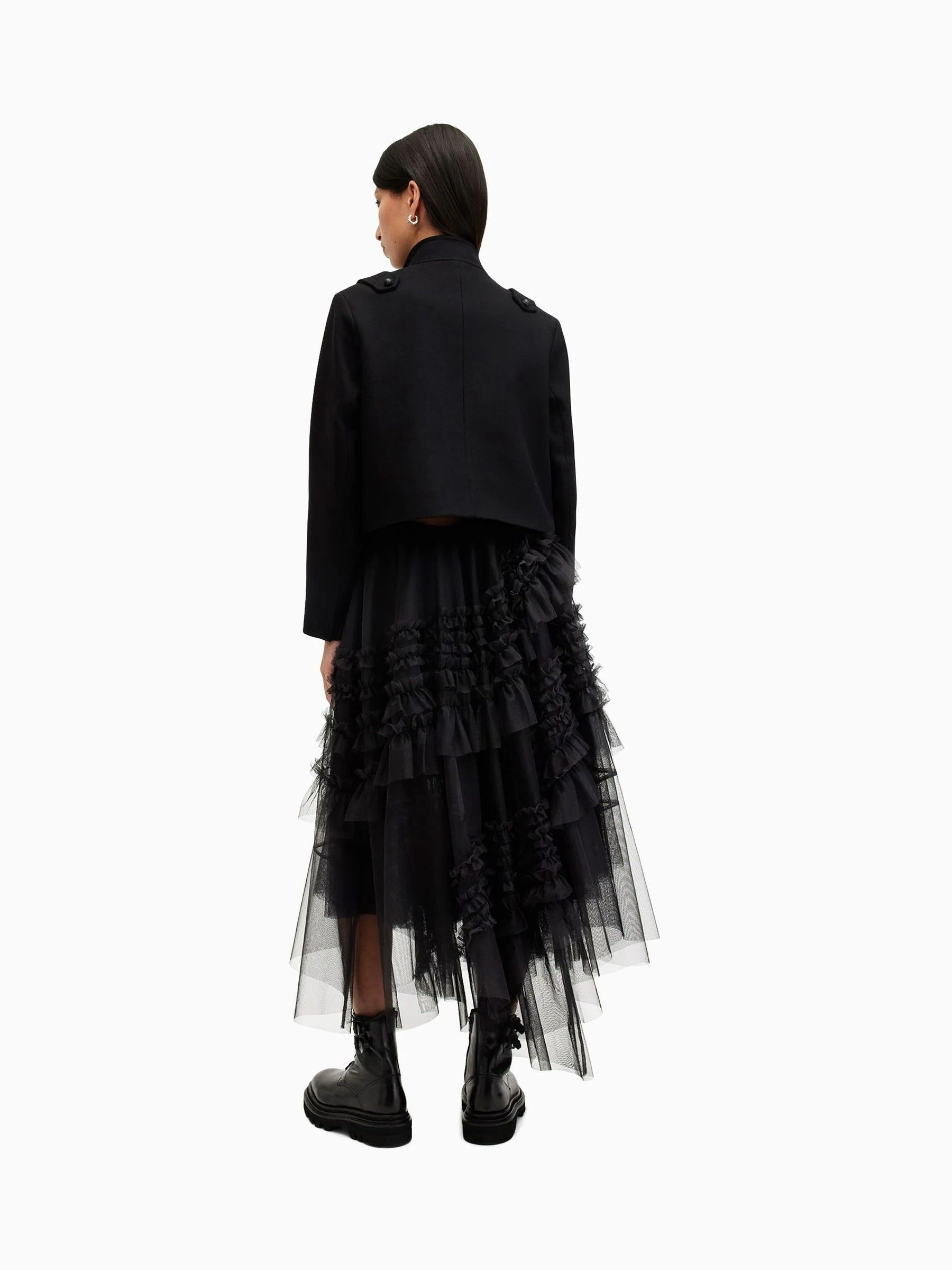 AllSaints Black Jen Tulle Skirt