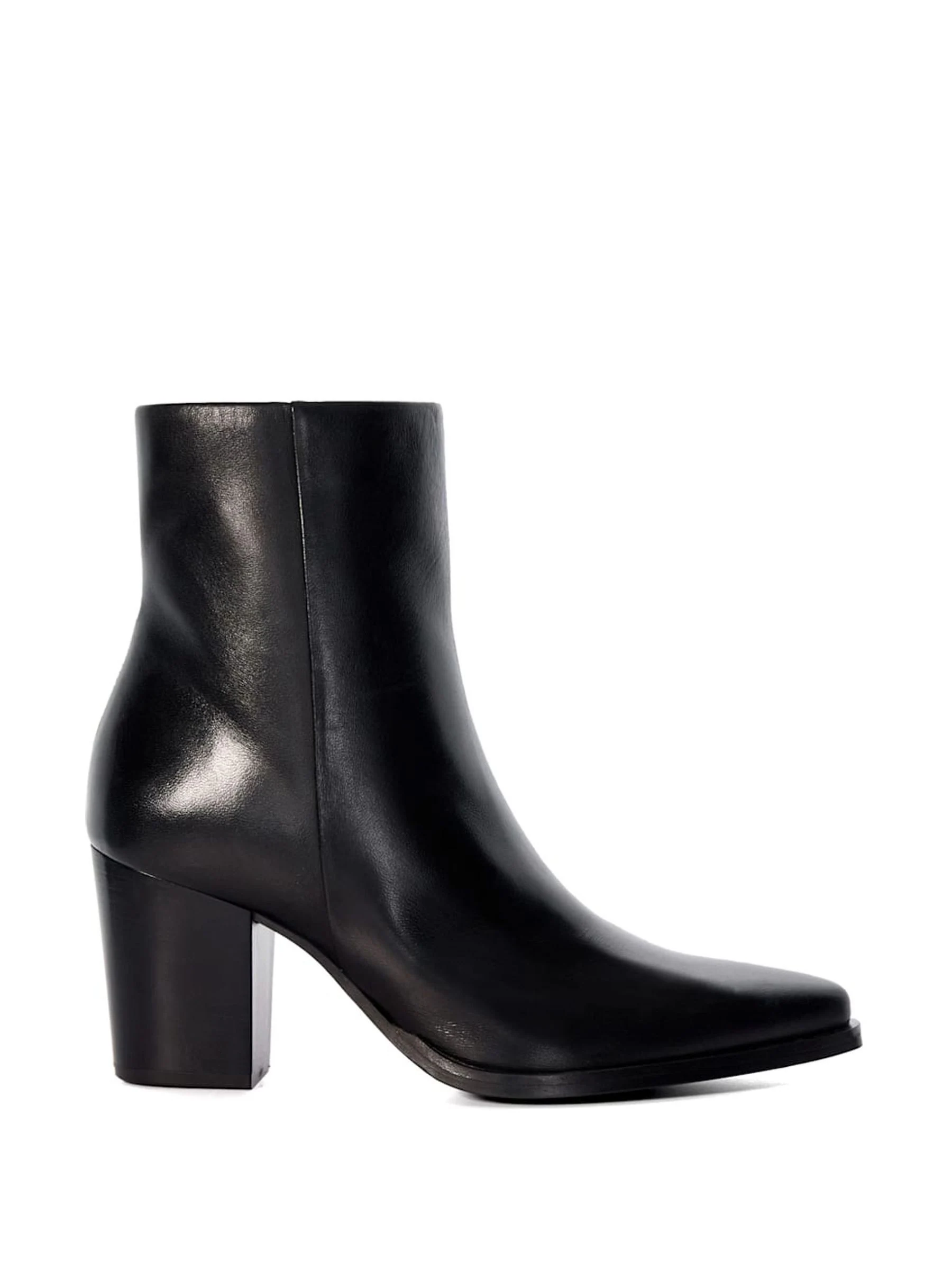 Dune London Black Paxten Smart Western Ankle Boots