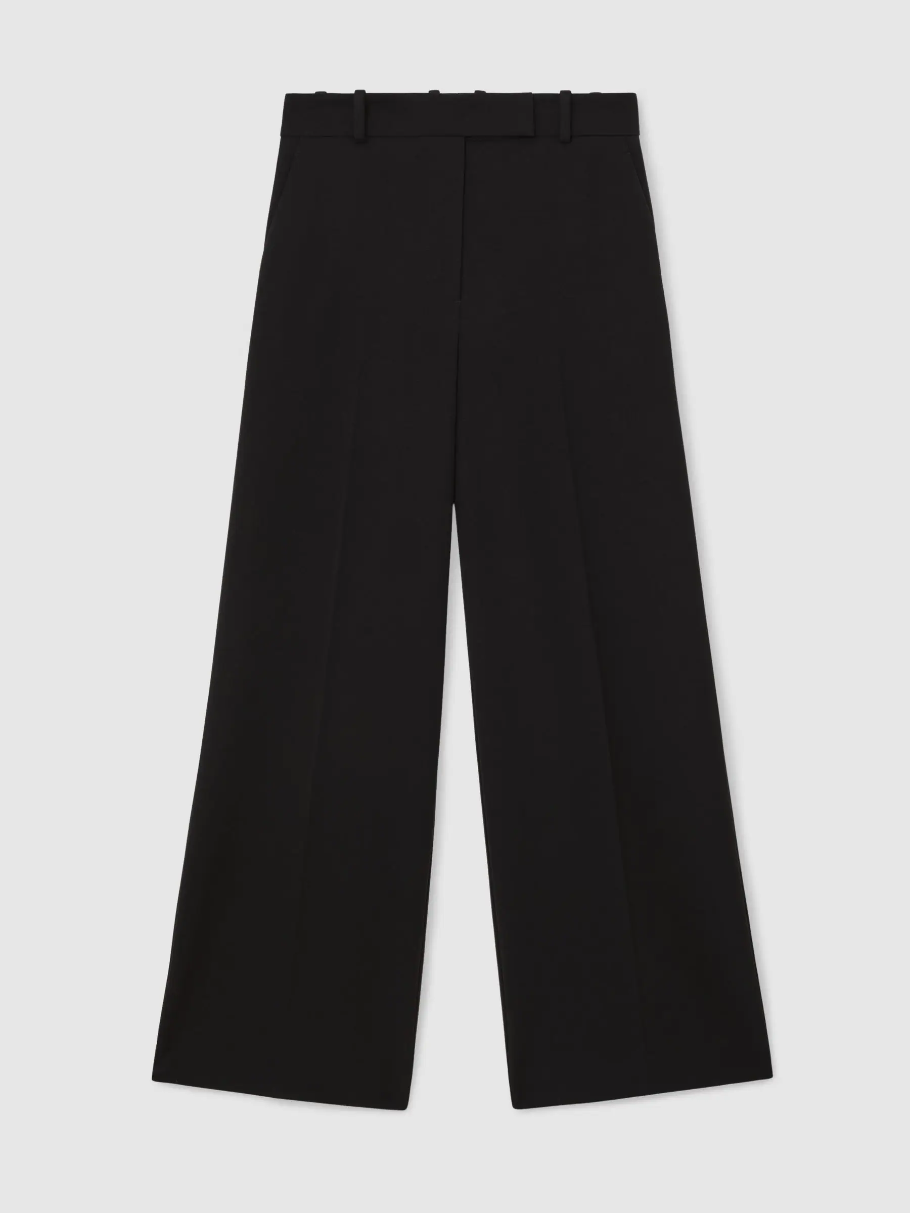 Reiss Black Gabi Wide-Leg Suit Trousers