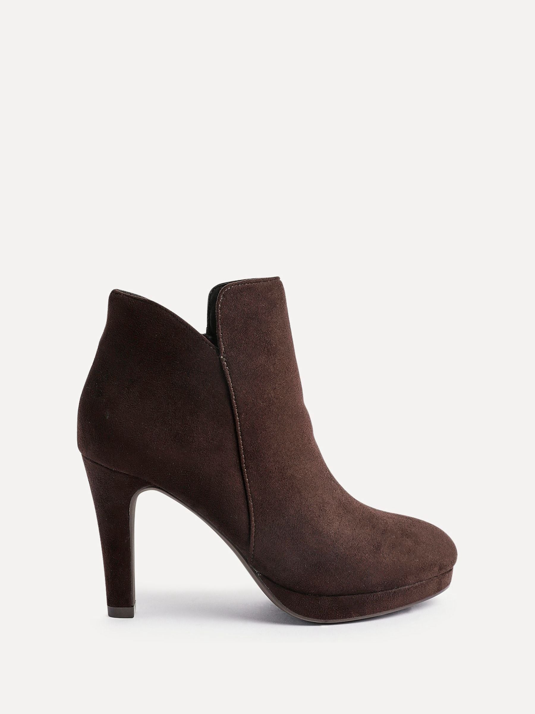 Linzi Brown Layara Platform Ankle Boots With Stiletto Heels
