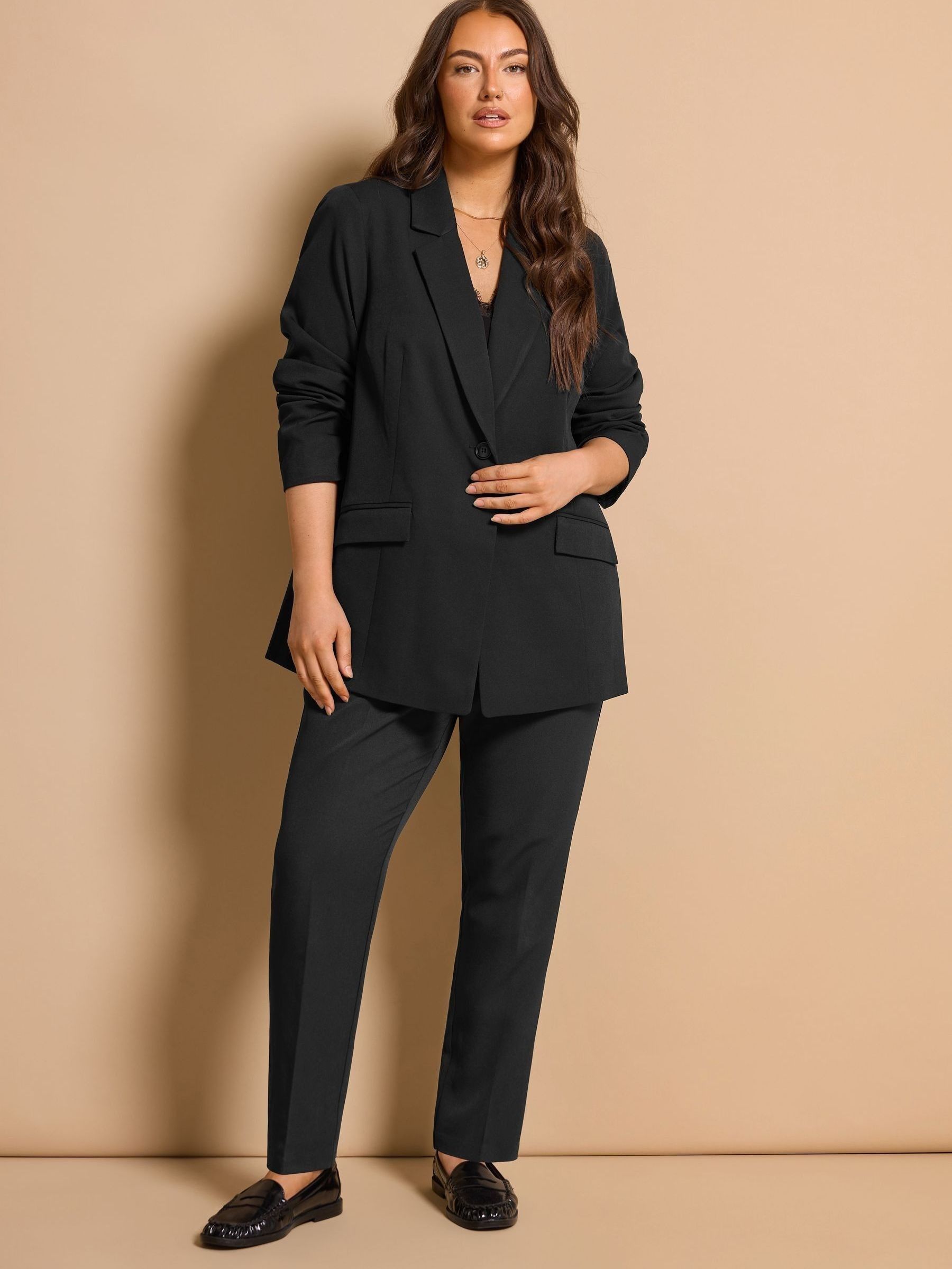 Evans Black Edge To Edge Blazer