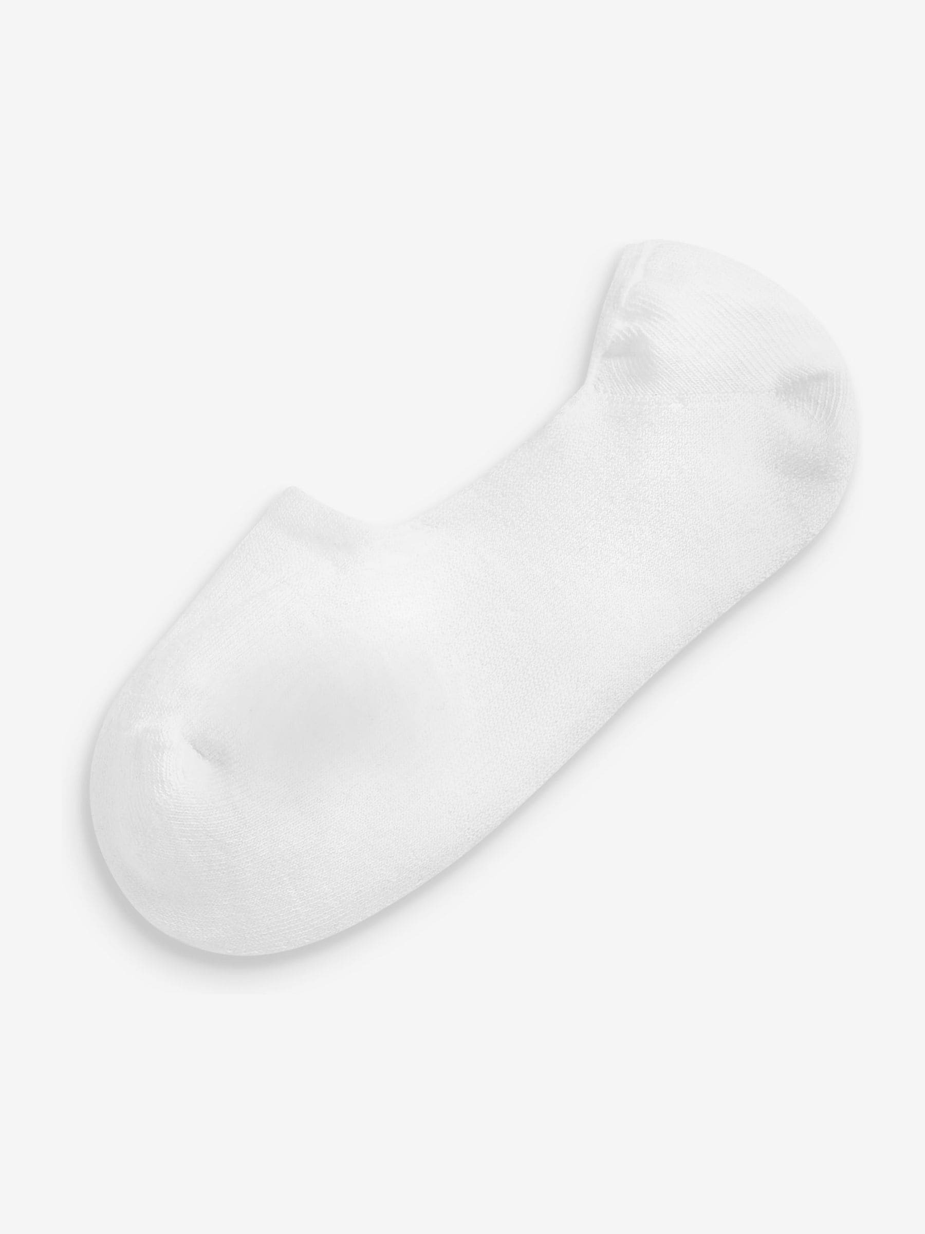 White Cushion Sole Invisible Trainer Socks 4 Pack