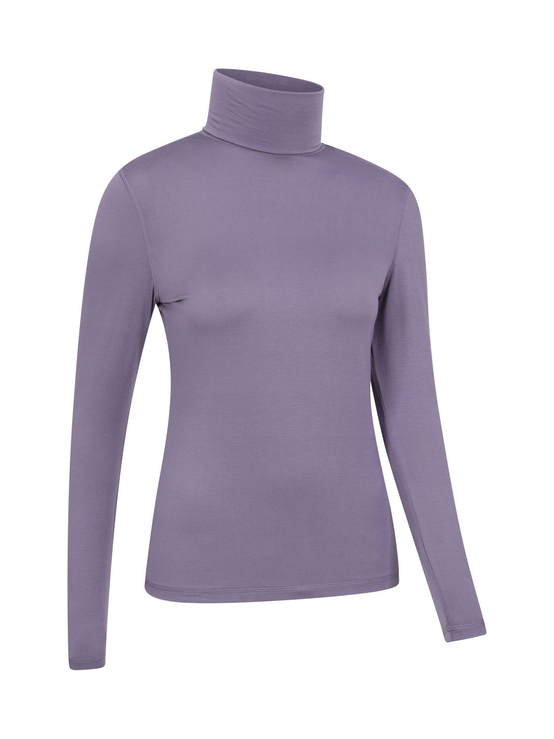 Mountain Warehouse Purple Keep The Heat Womens Roll Neck Thermals