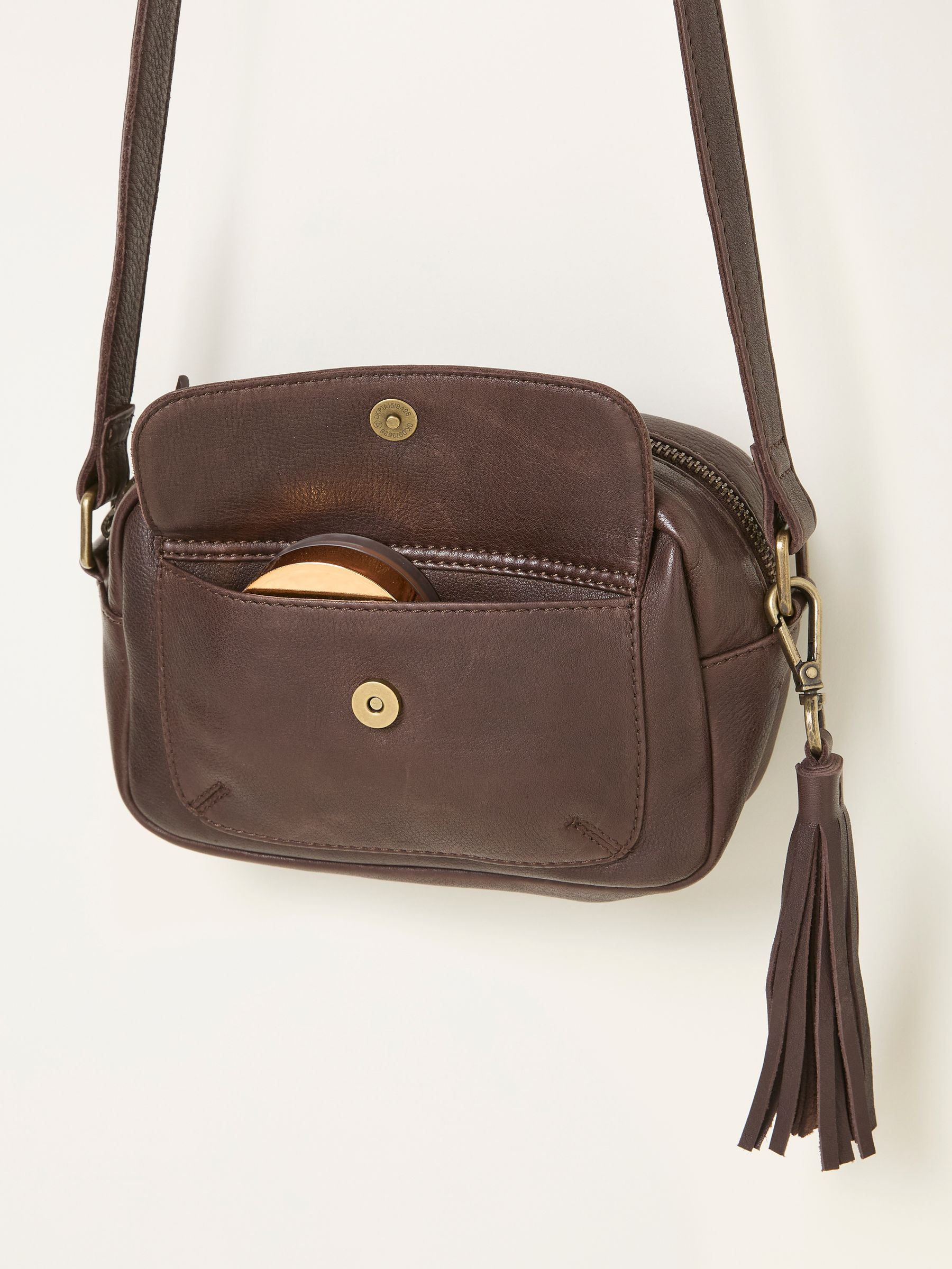 FatFace Vienna Chocolate Brown Tassel Crossbody Bag