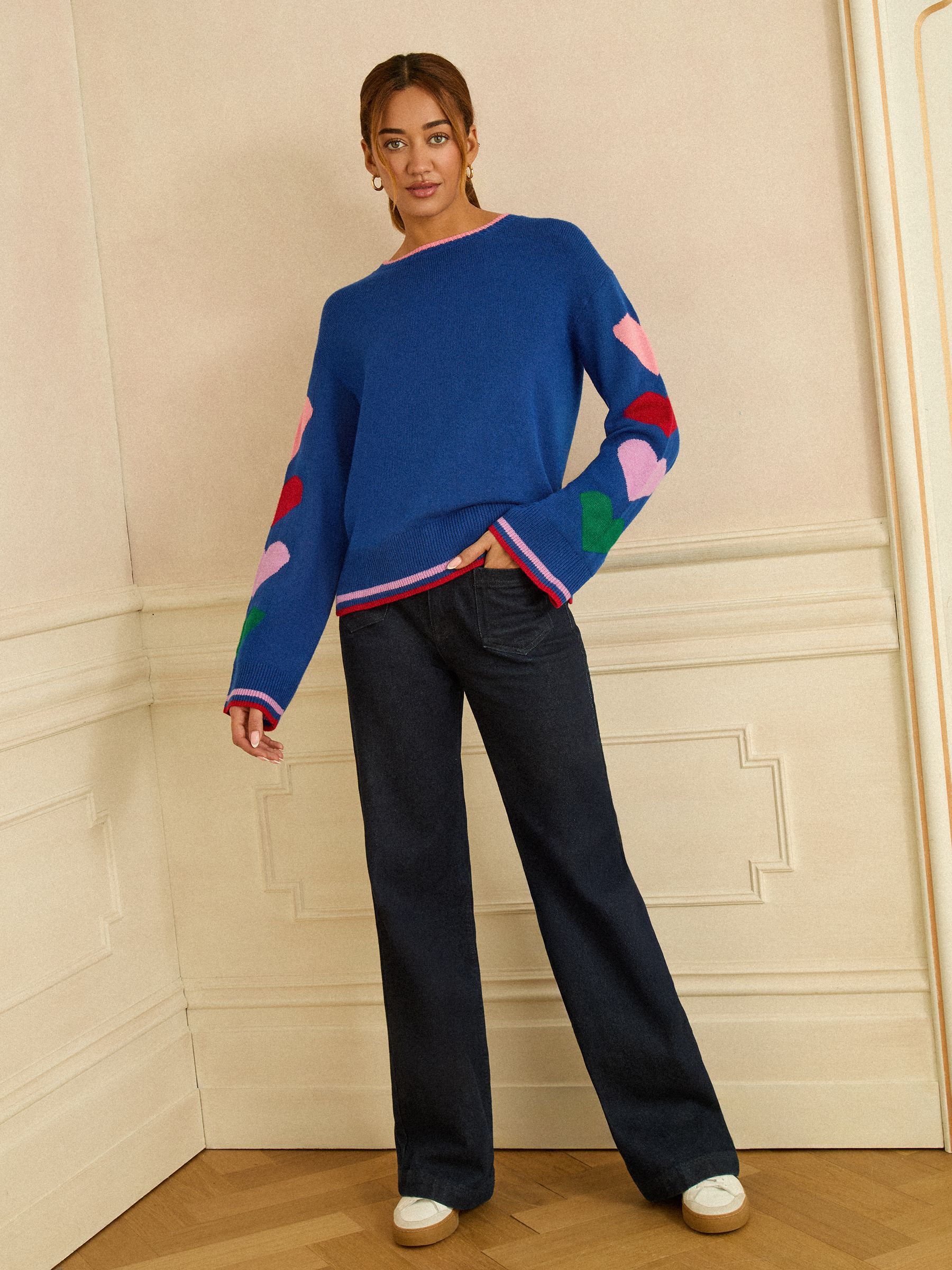 Love & Roses Cobalt Blue Crew Neck Cosy Jumper