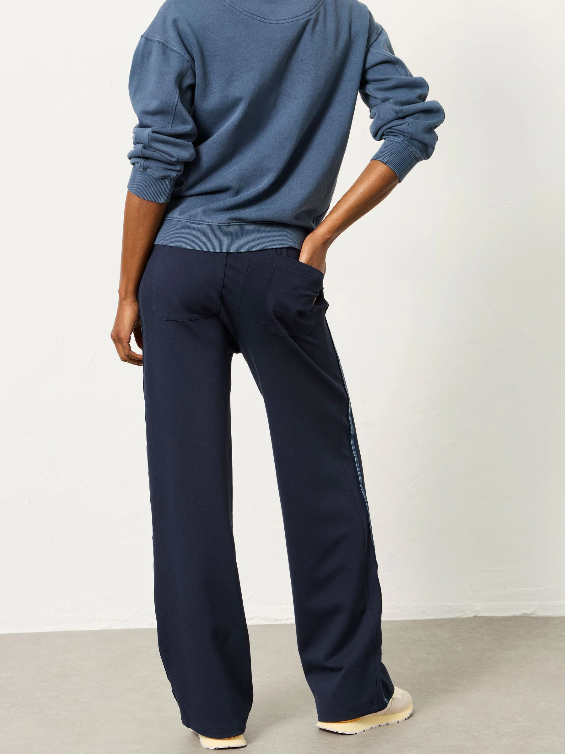 FatFace Ely Navy Ponte Wide Leg Trouser