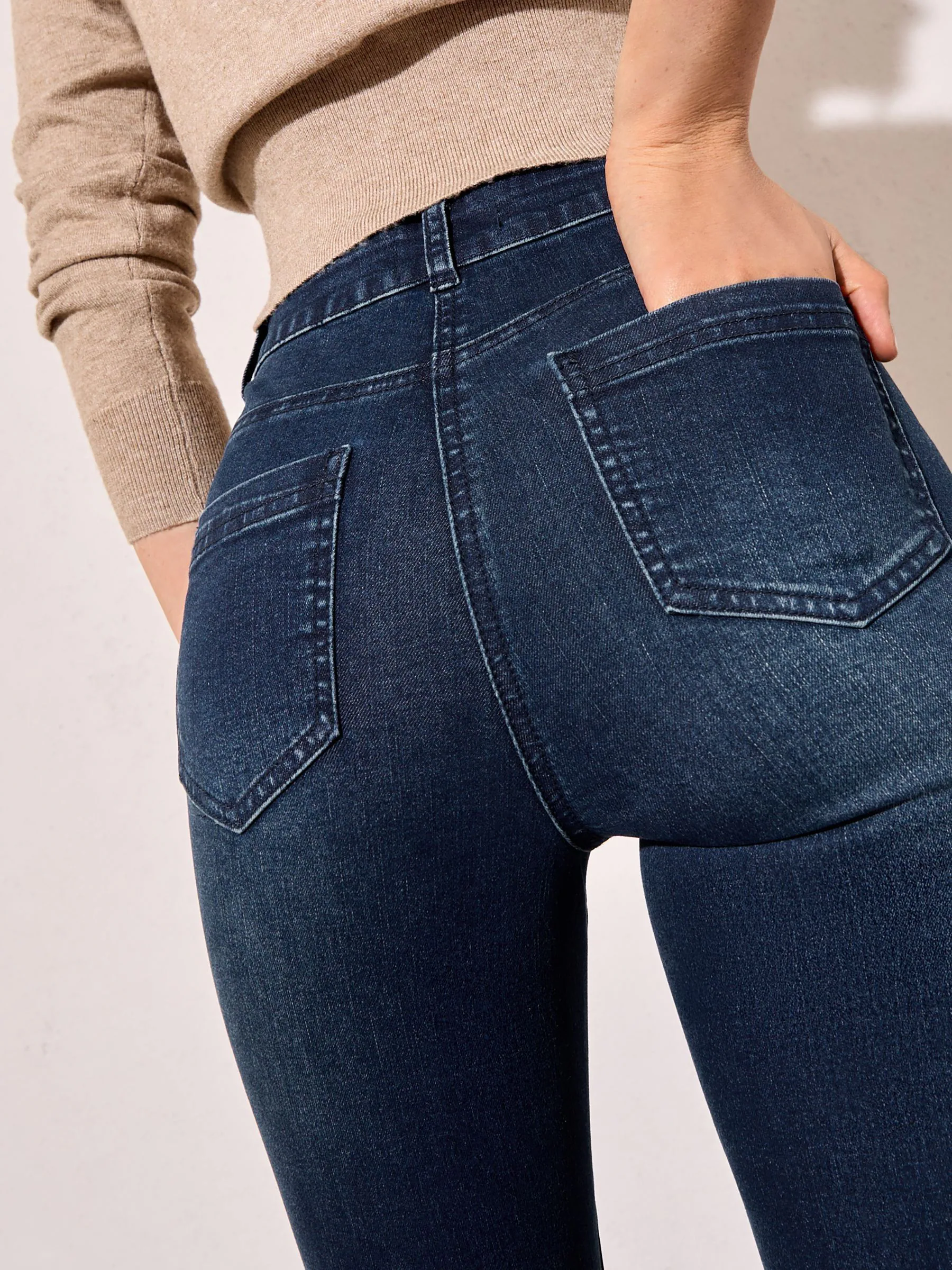 Friends Like These Inky Blue High Waist Pocket Flare Jeans