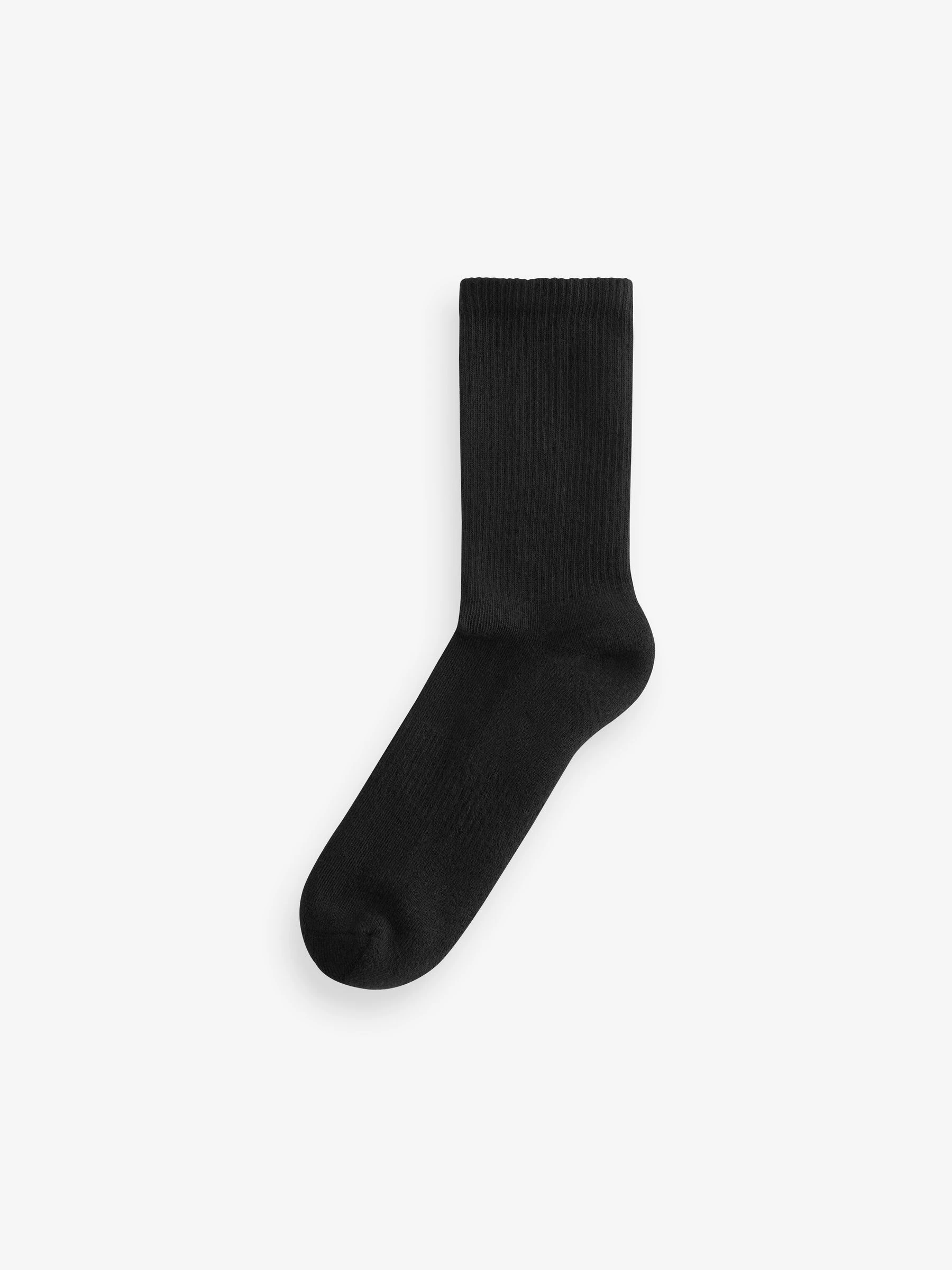 Black Cushion Sole Ribbed Sport Ankle Socks 3 Pack With Arch Support