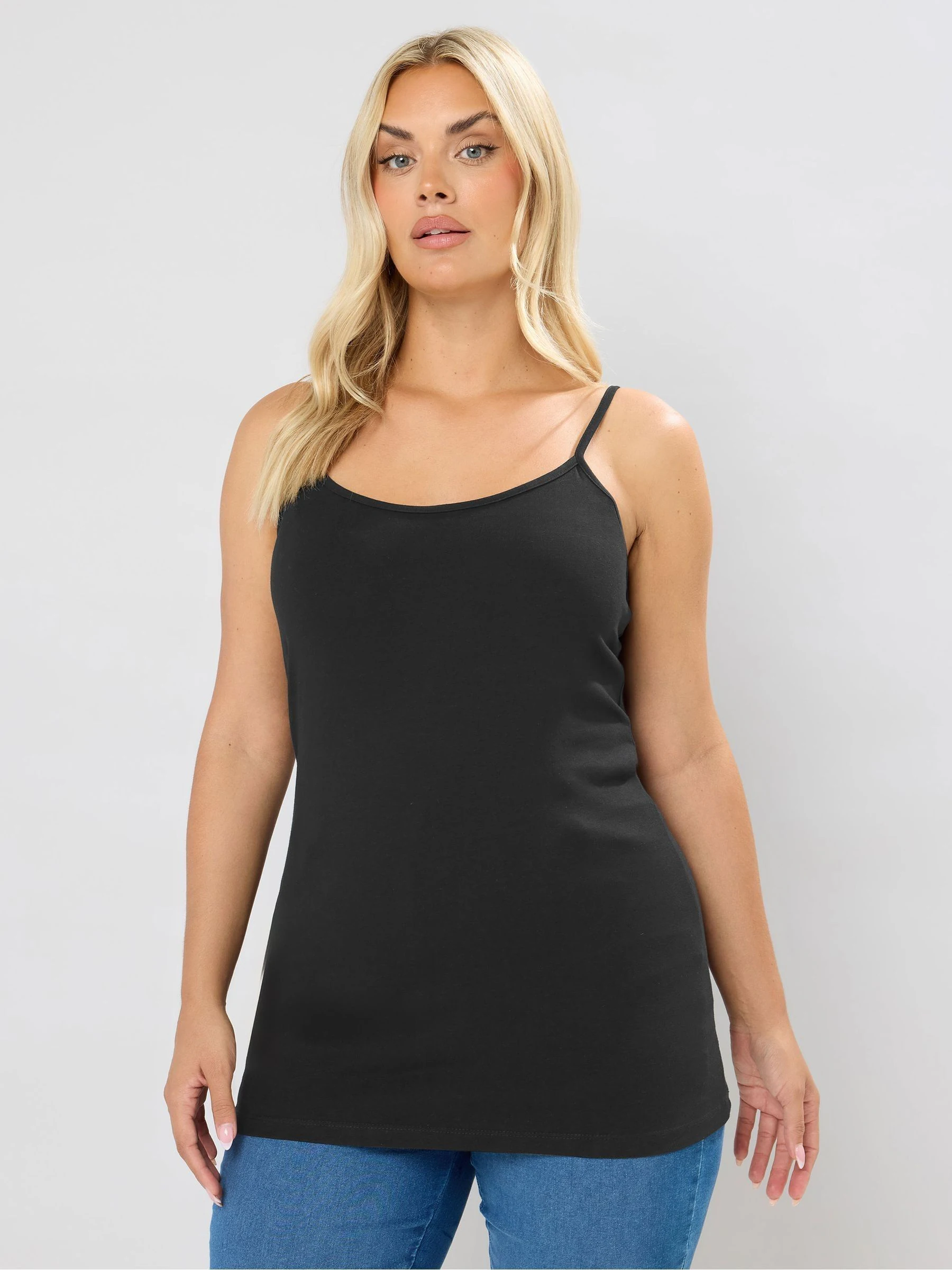 Yours Curve Black 2 Pack Camis