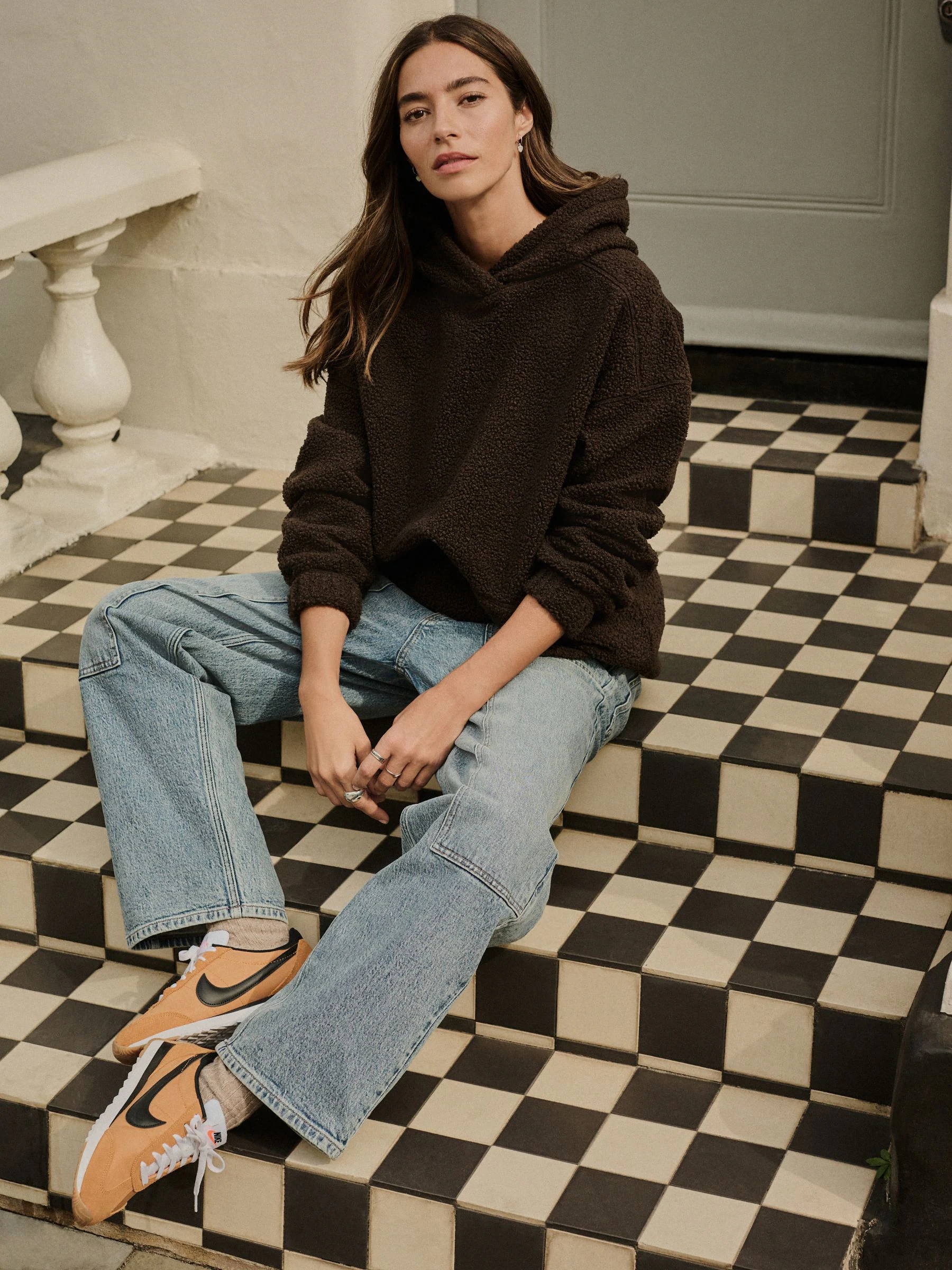 Chocolate Brown Soft Teddy Borg Longsleeve Hoodie