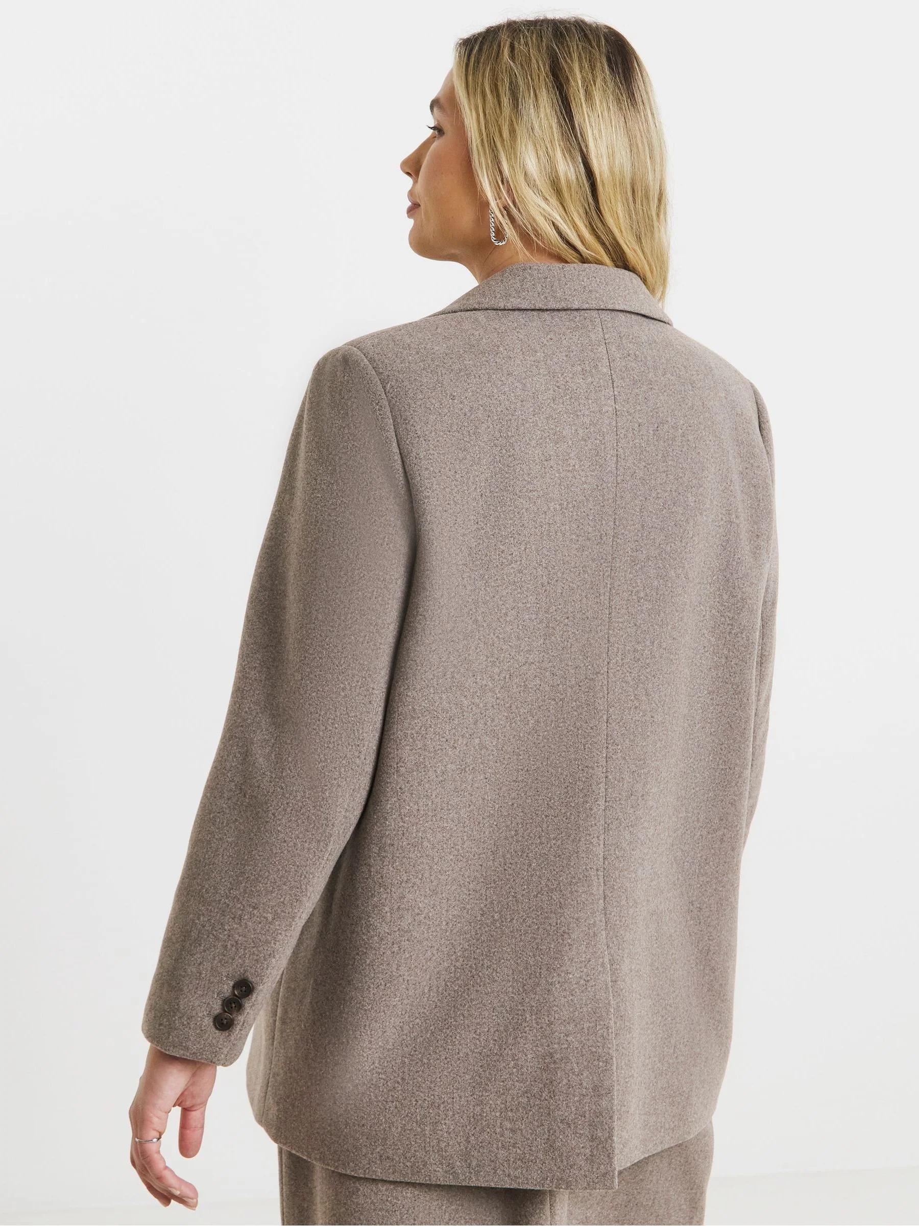 Simply Be Grey Oversized Wool Look Blazer